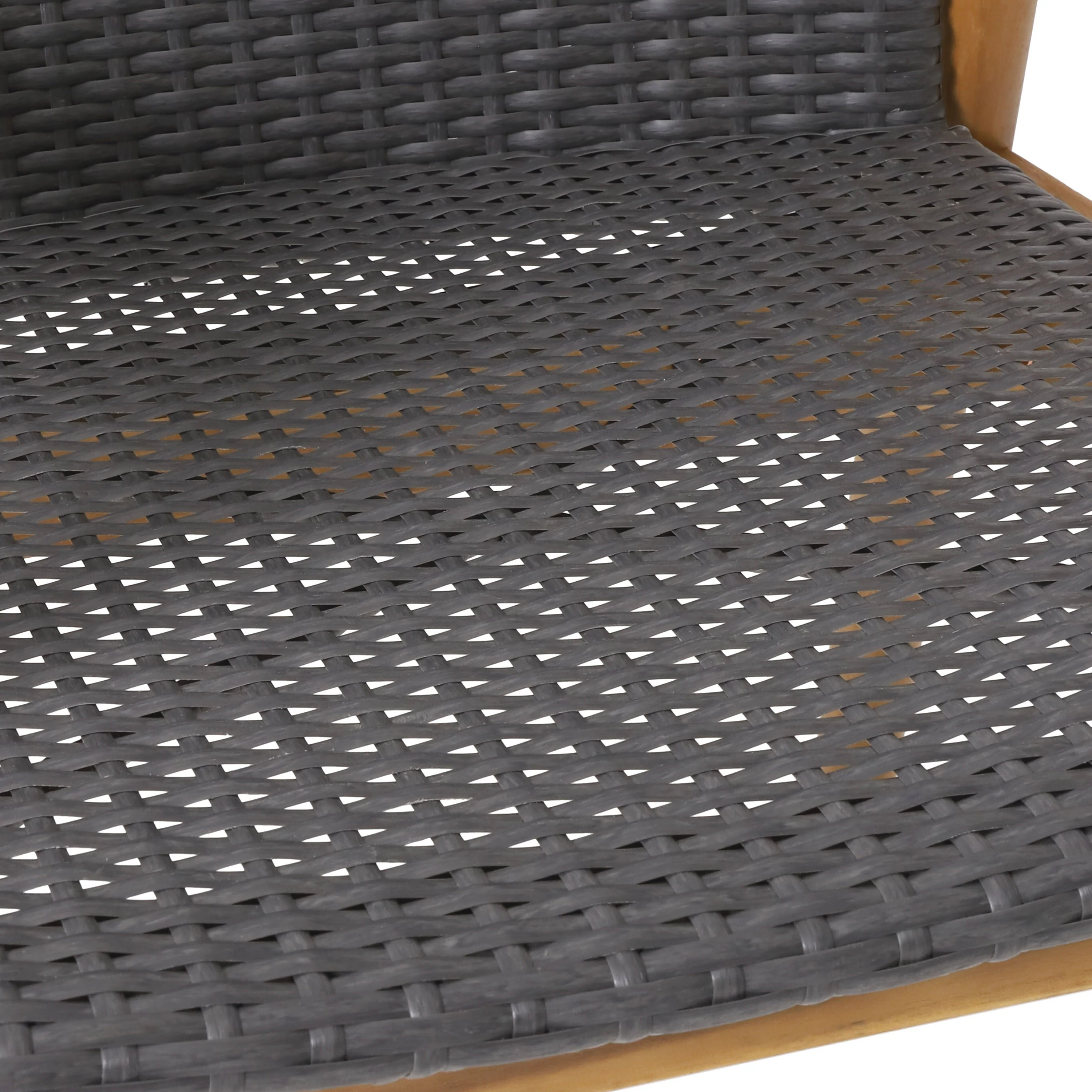 Alamosa Outdoor Wicker and Acacia Wood 4 Seater Chat , Gray and Teak - furnishings