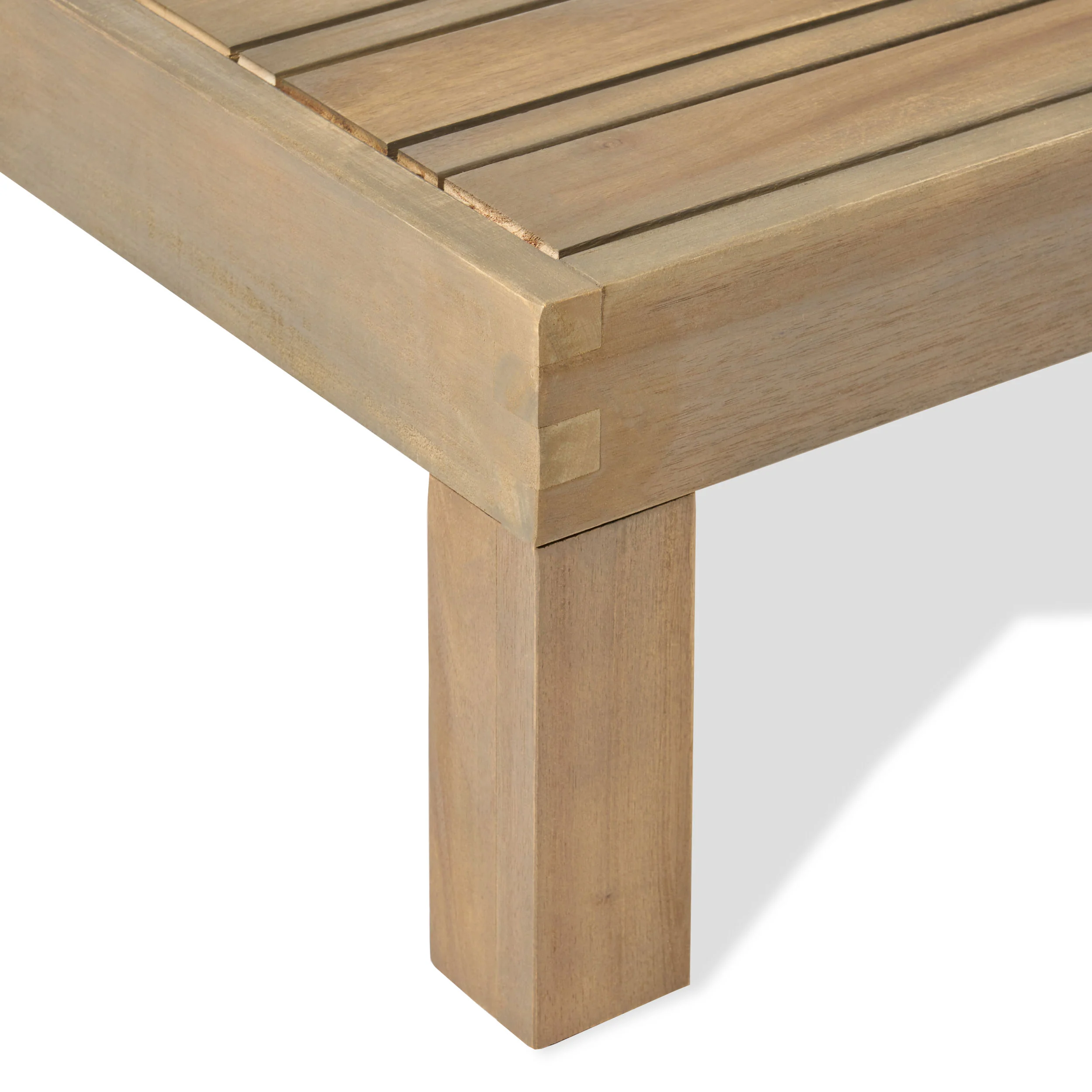Elizabeth Outdoor Wood and Wicker 5 Seater Sectional Sofa and Coffee Table Set - furnishings