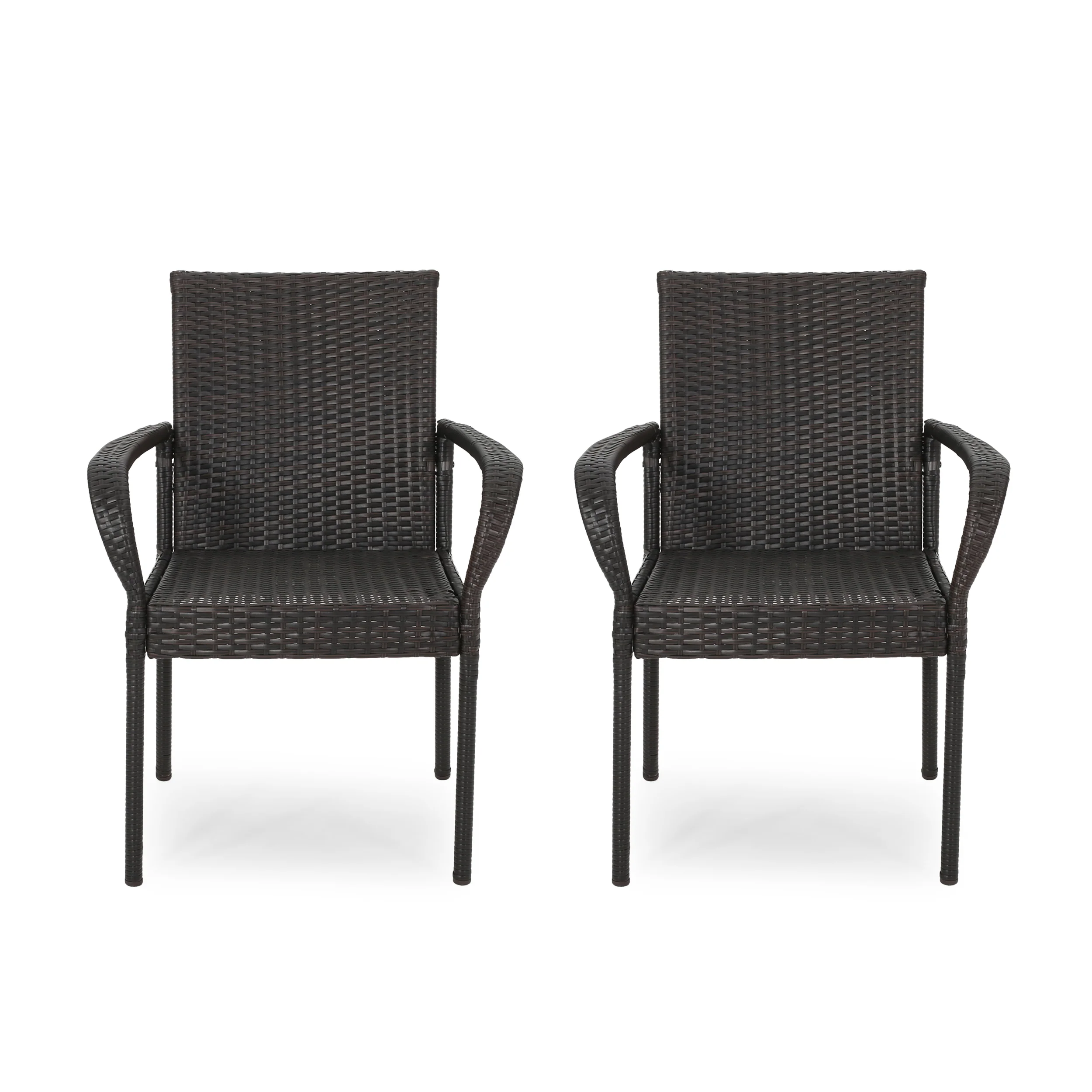 Bannon Outdoor Contemporary Wicker Dining Chair (Set of 2) - furnishings
