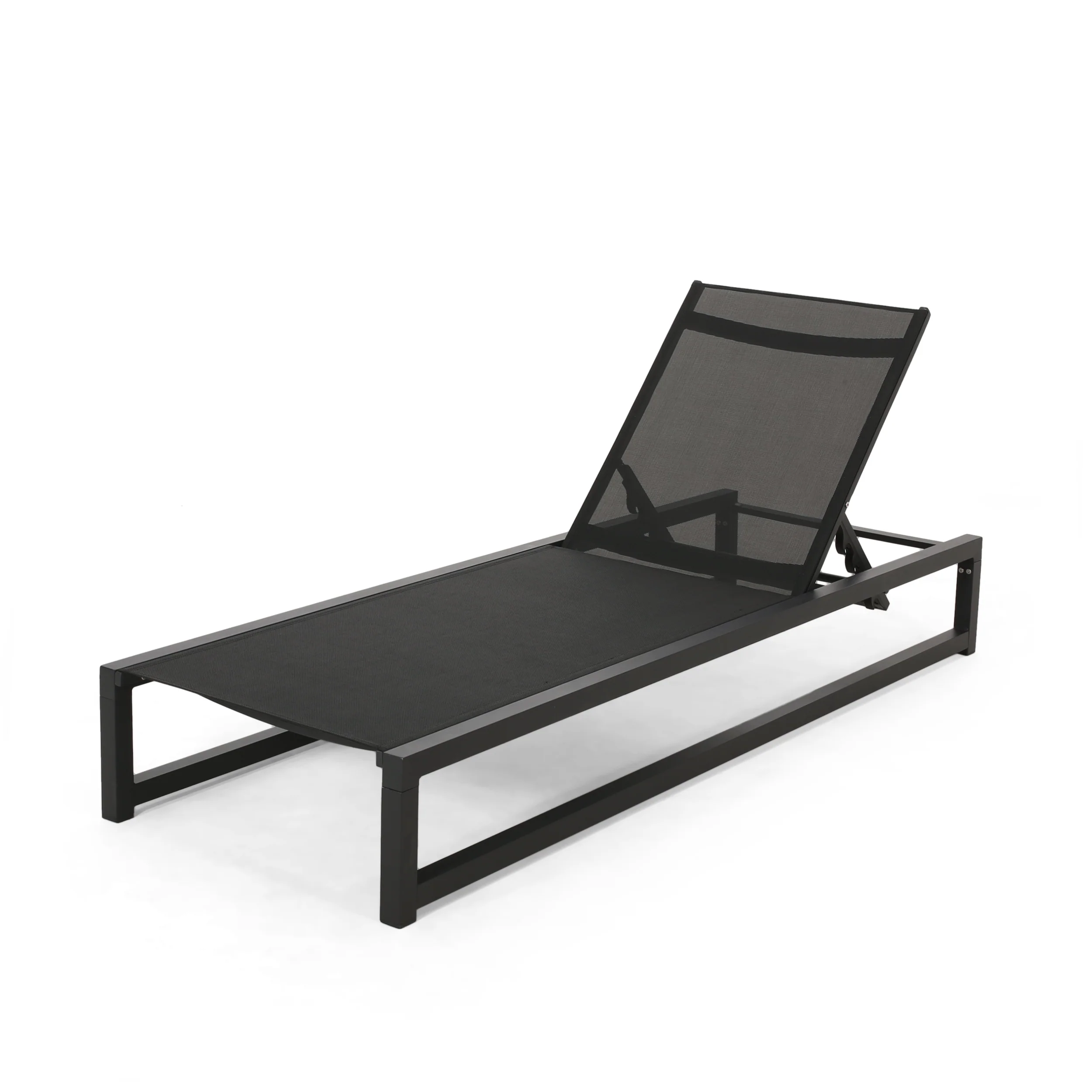 Moderna Outdoor Aluminum Chaise Lounge with Mesh Seating (Set of 2) - furnishings