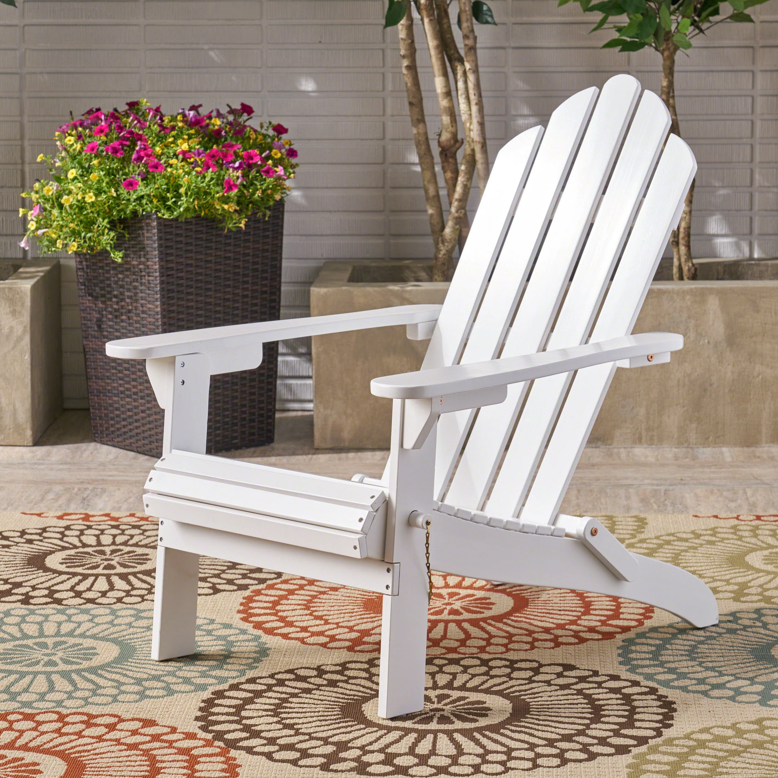 Cara Outdoor Acacia Wood Folding Adirondack Chair - furnishings