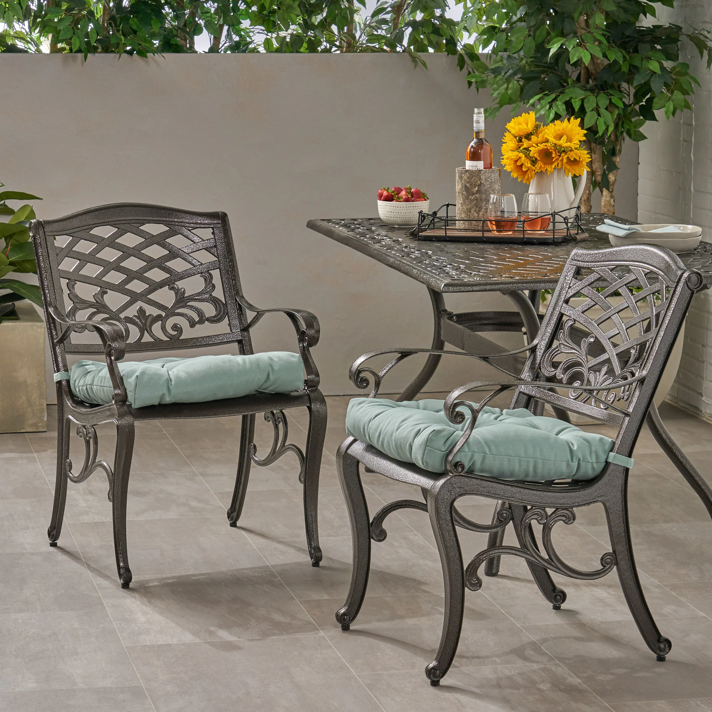 Juel Outdoor Dining Chair with Cushion (Set of 2) - furnishings