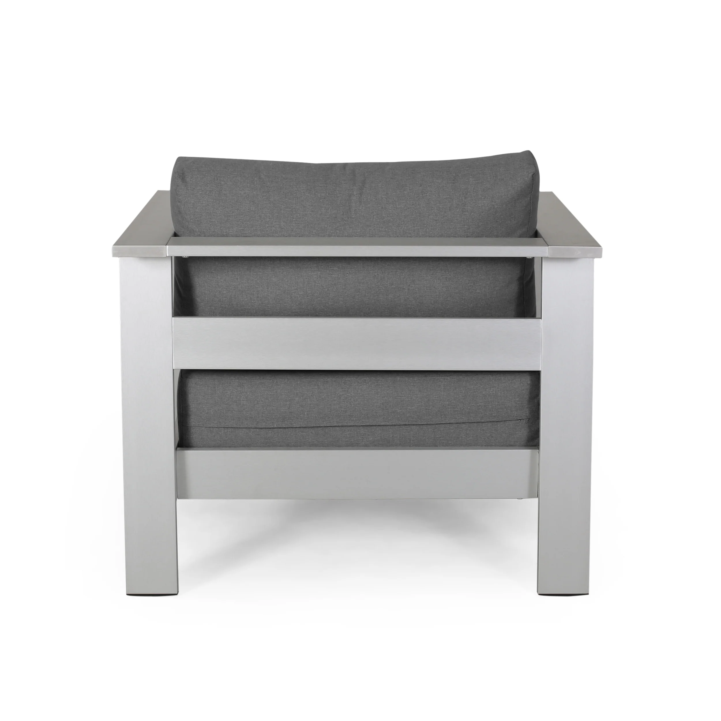 Laraine Outdoor Aluminum Club Chairs with Cushions (Set of 4) - furnishings