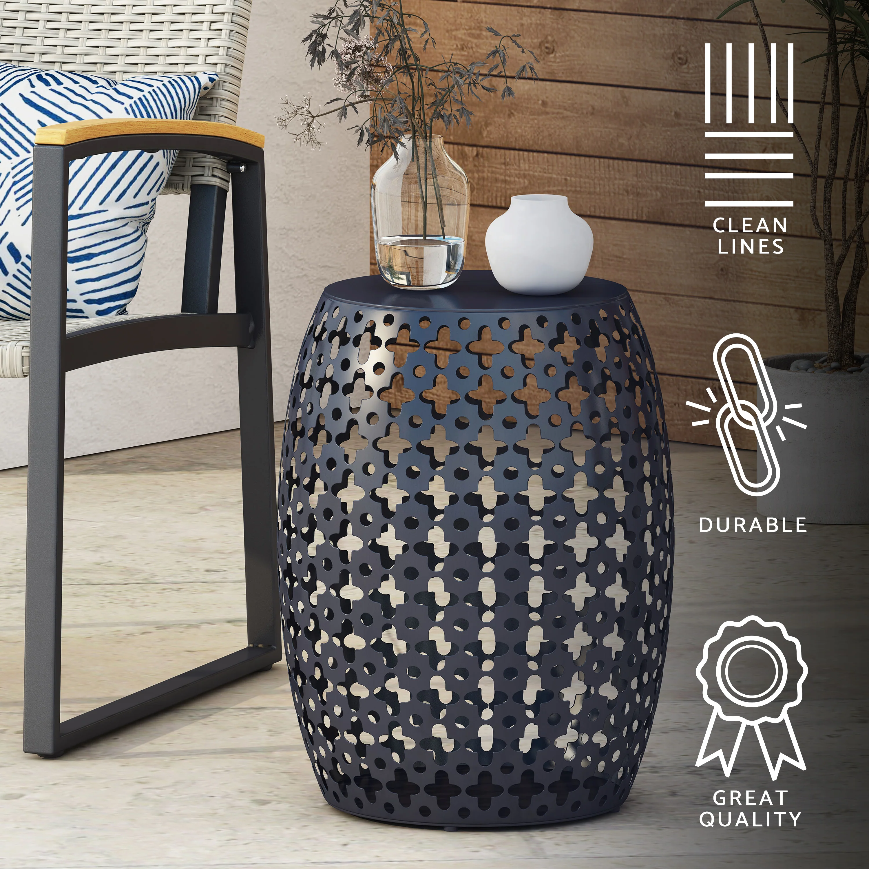 Wichita Outdoor Metal Side Table - furnishings