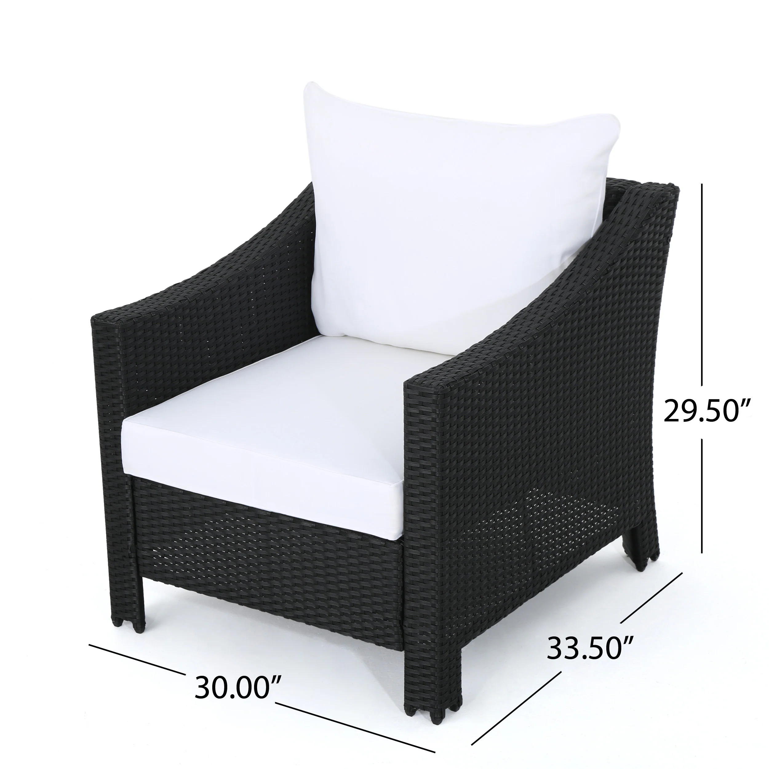 Dione Outdoor 5 Piece Black Wicker Club Chairs Fire Pit Chat Set - furnishings