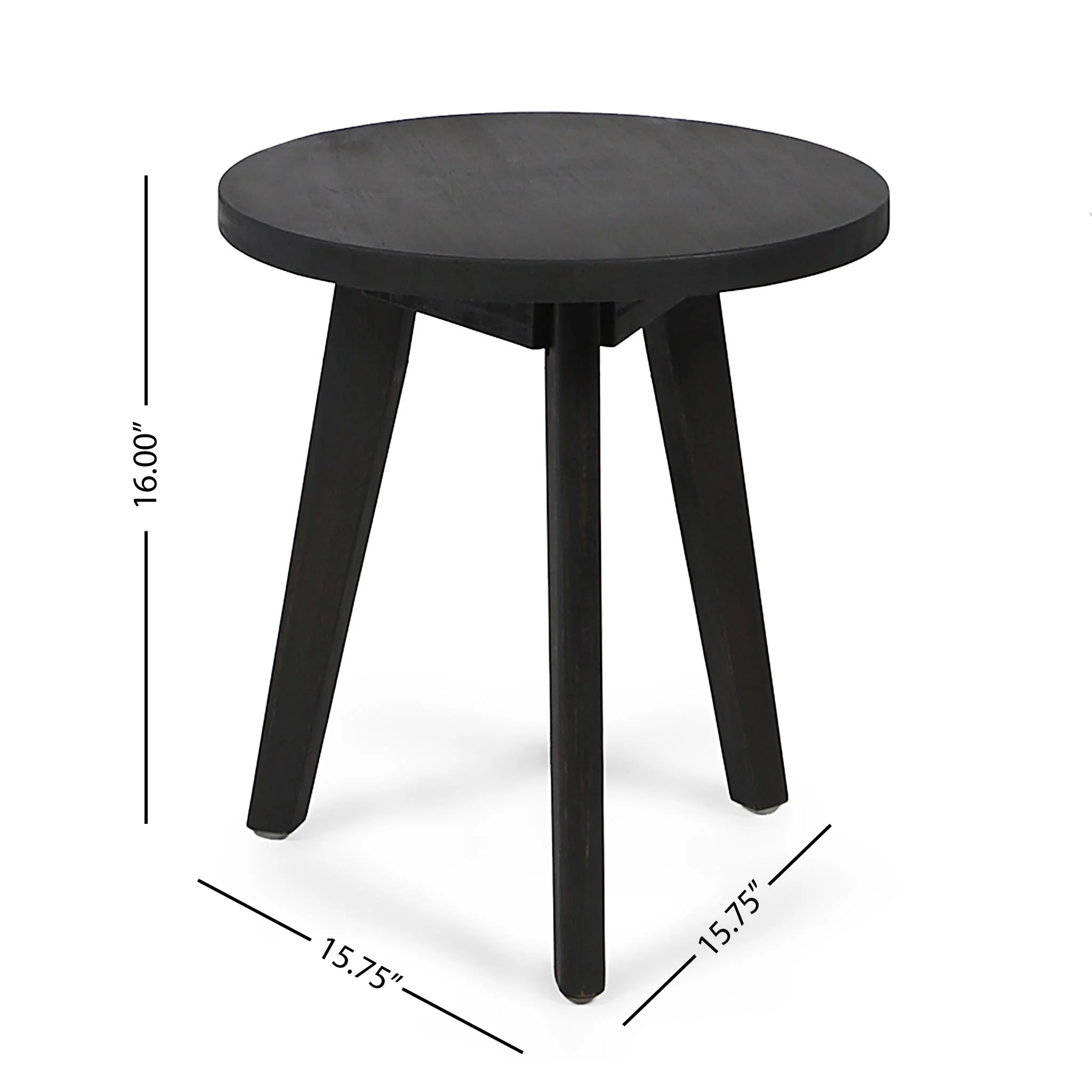 Gino Outdoor Farmhouse Acacia Wood Side Table, Dark Gray Finish - furnishings