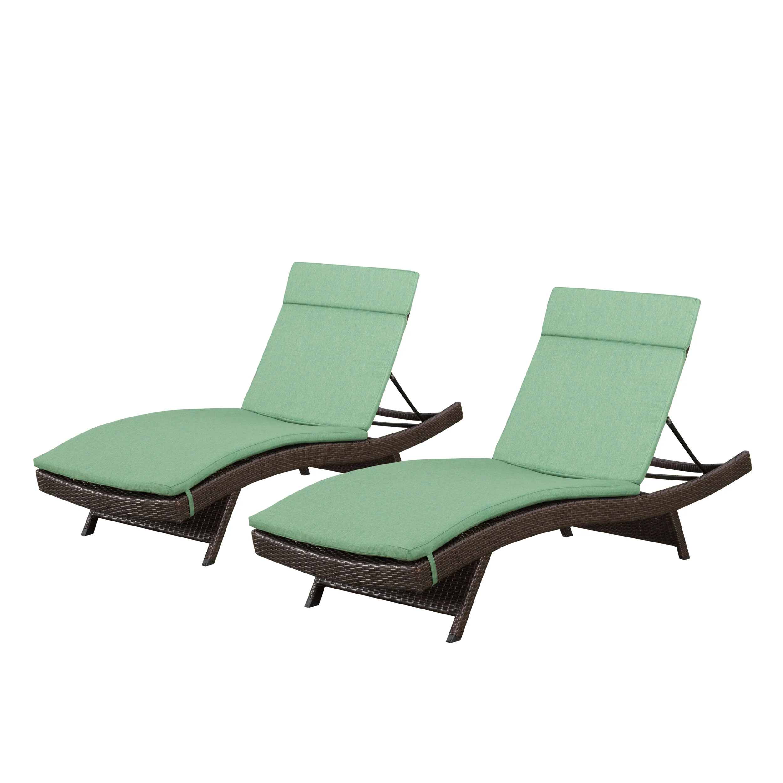 Lakeport Outdoor Adjustable Chaise Lounge Chairs w/ Cushions (set of 2) - furnishings