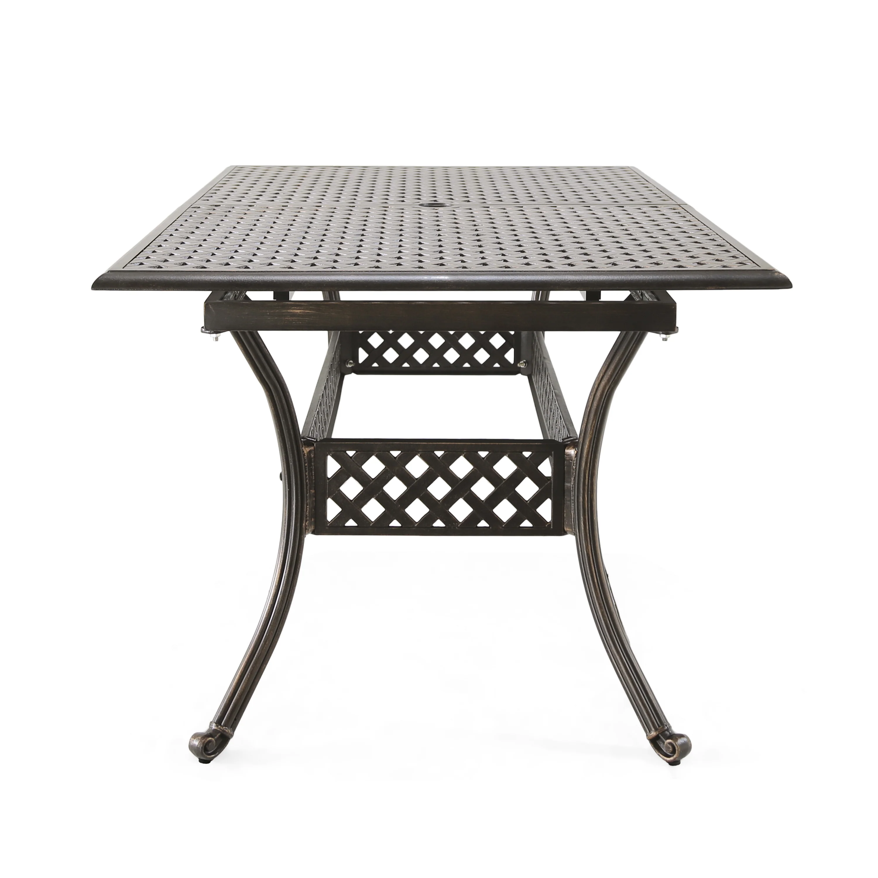 Ariel Outdoor Patina Copper Finish Expandable Dining Table - furnishings