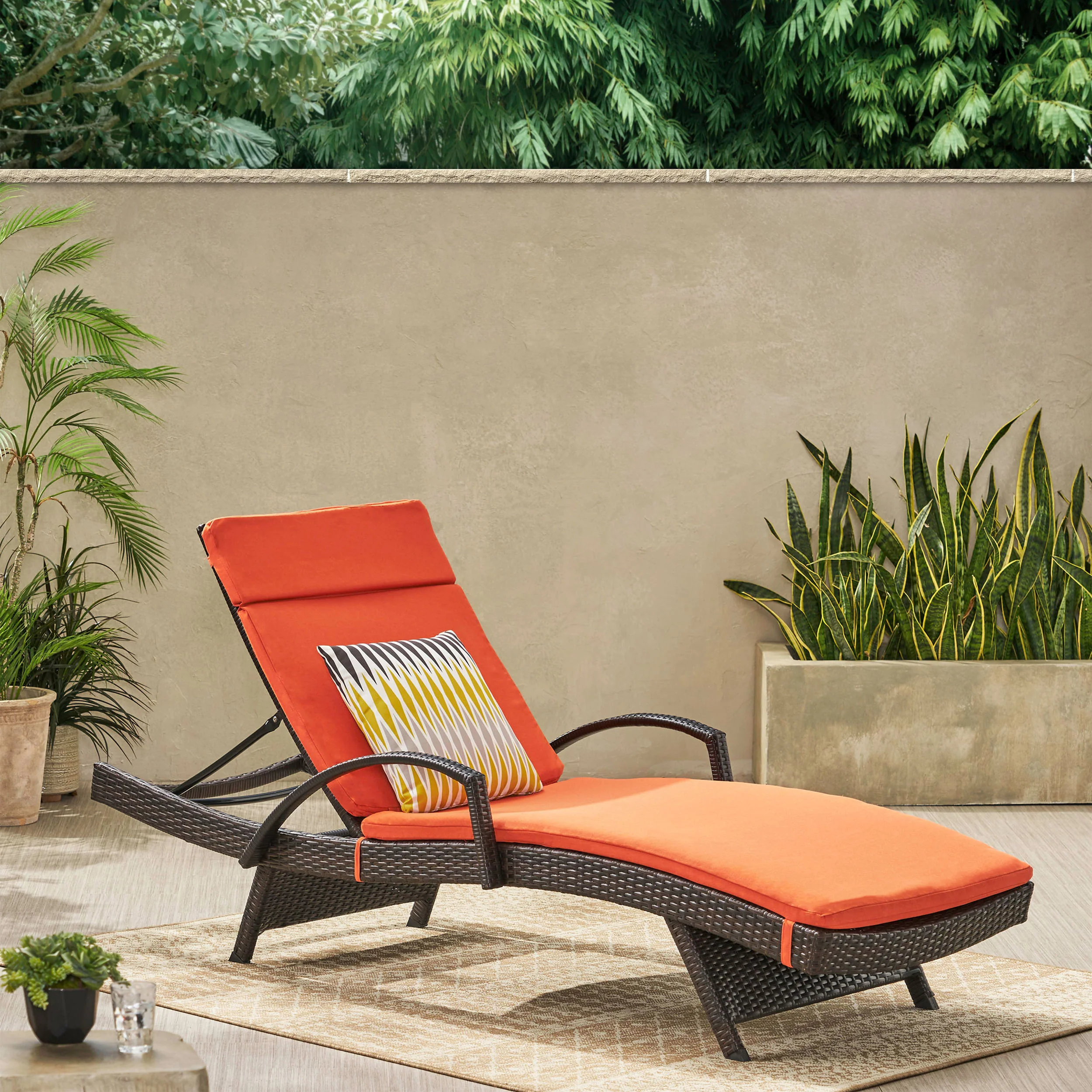 Savana Outdoor Wicker Lounge with Arms with Water Resistant Cushion - furnishings