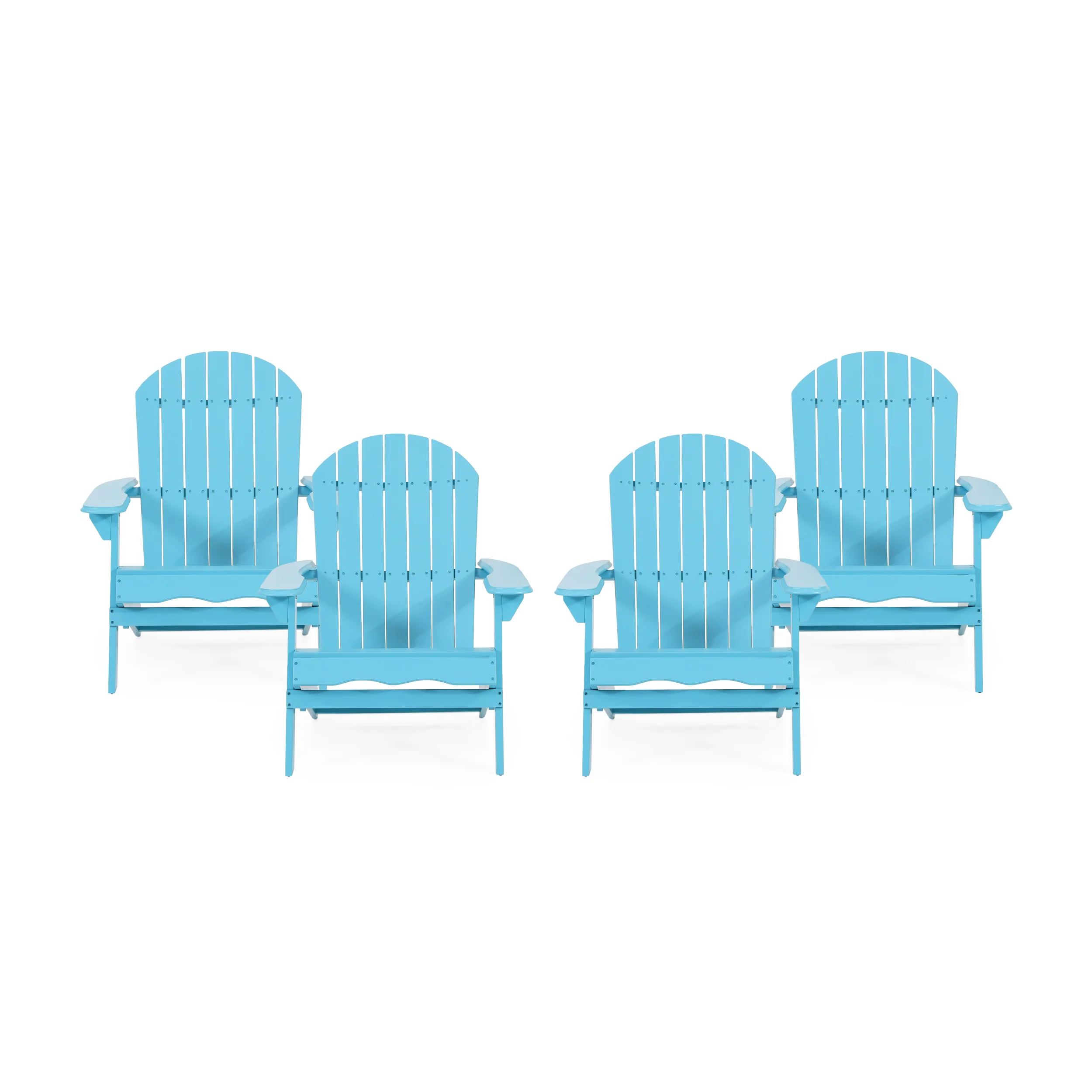 Cartagena Outdoor Rustic Acacia Wood Folding Adirondack Chair, Set of 4 - furnishings