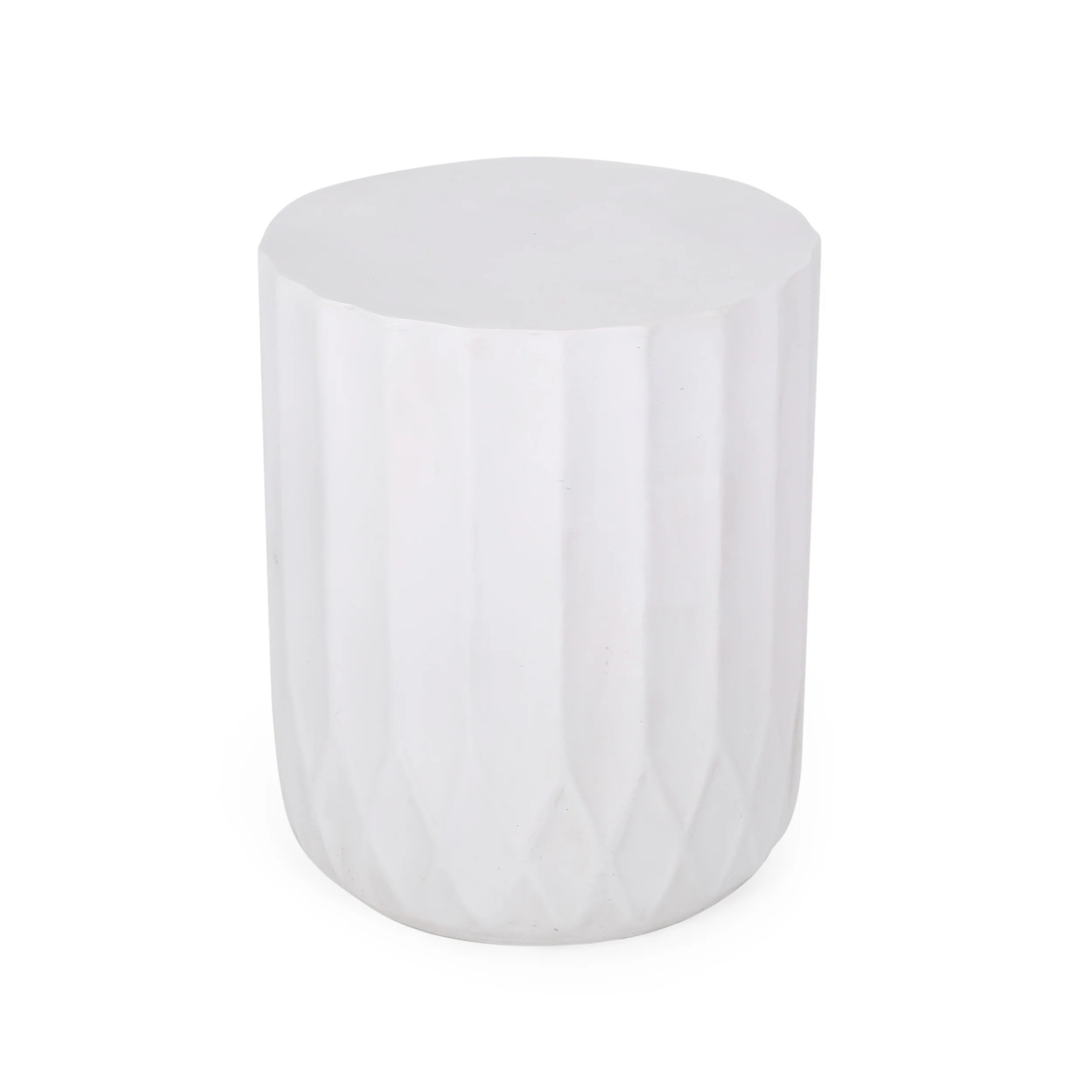 Annisa Outdoor Lightweight Concrete Side Table, Antique White - furnishings