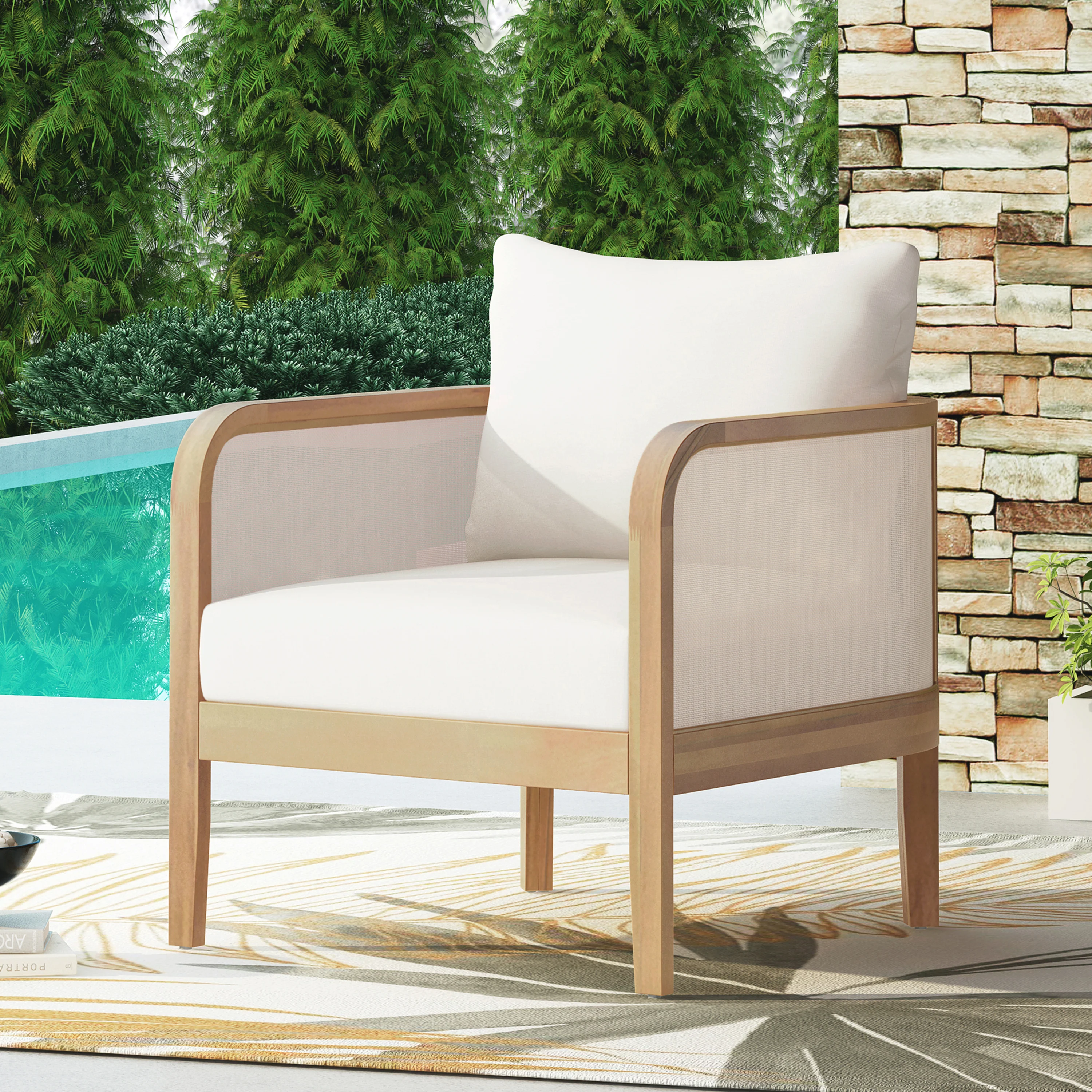 Larci Modern Outdoor Patio Club Chair - furnishings