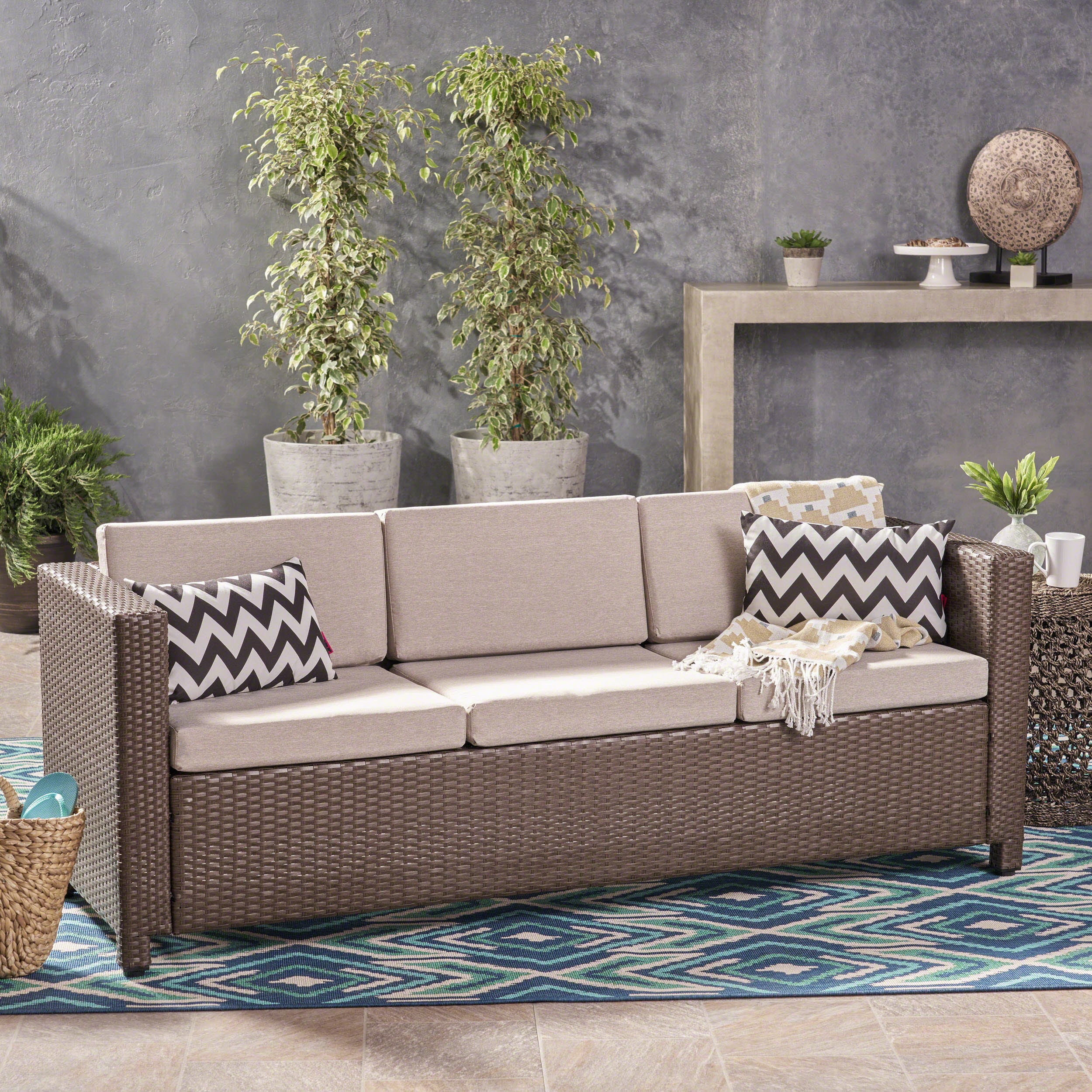 Cony Outdoor Wicker 3 Seater Sofa - furnishings
