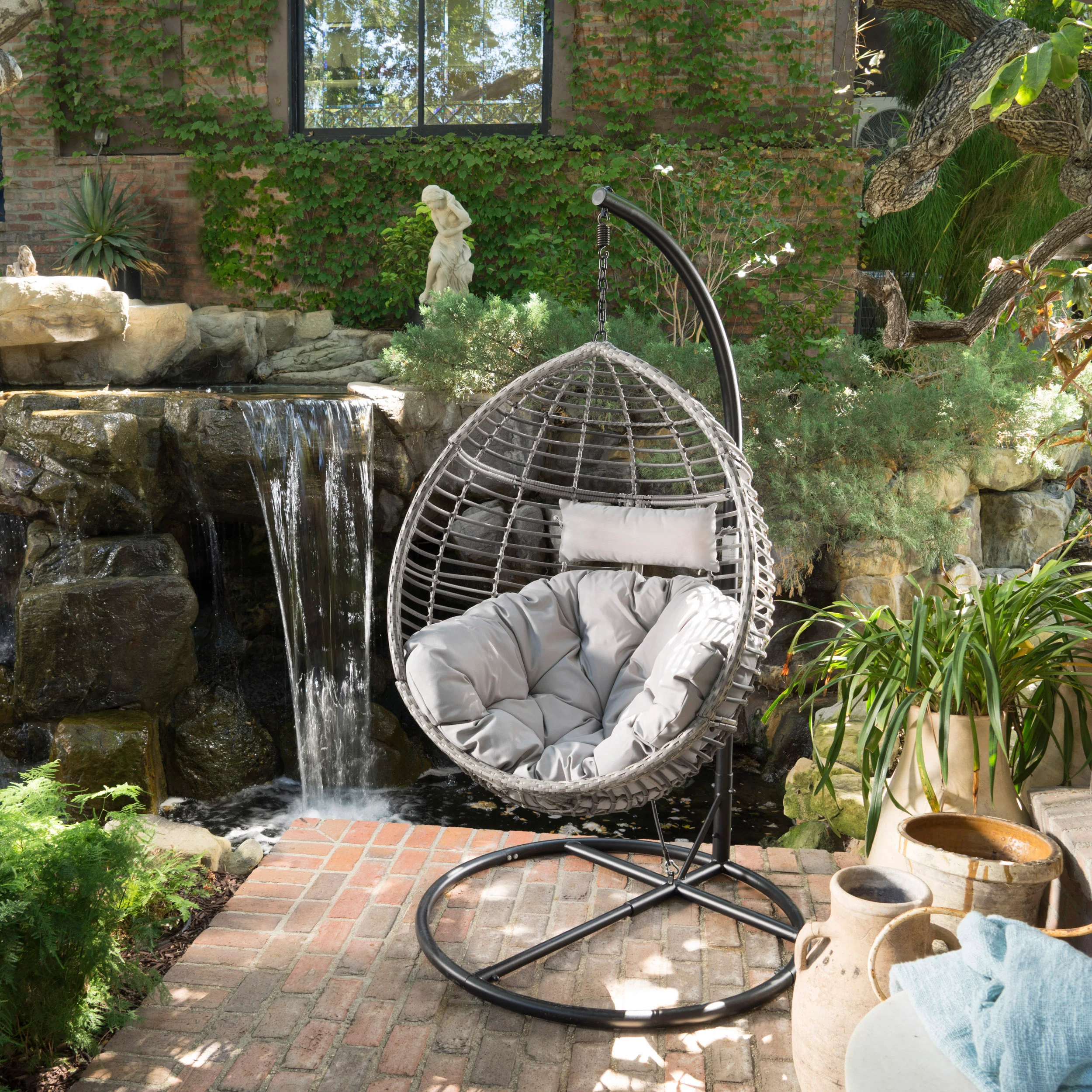 Leasa Indoor/Outdoor Hanging Teardrop / Egg Chair (Stand Not Included) - furnishings