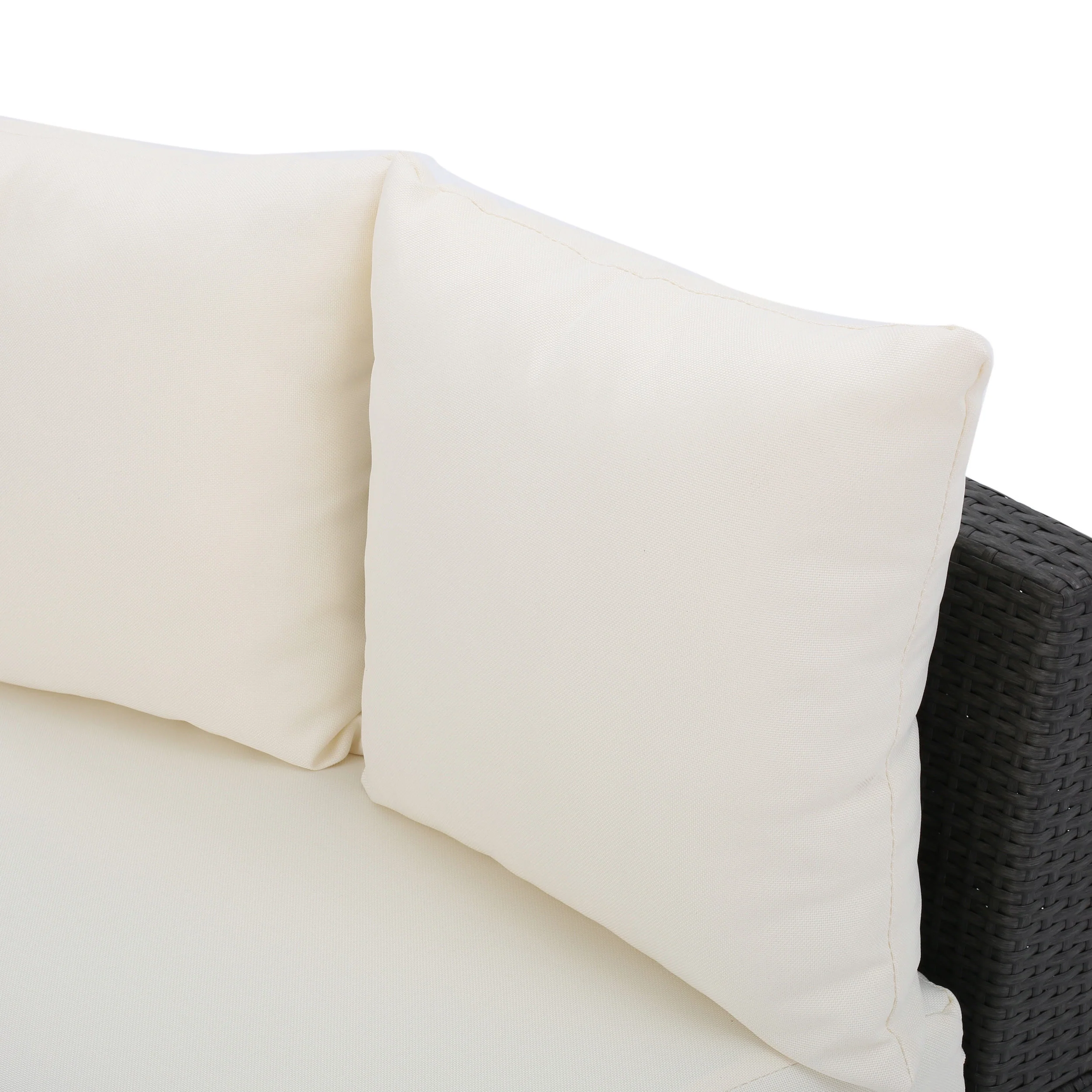Harper Outdoor Wicker Curved Loveseat Sectional with Cushions - furnishings