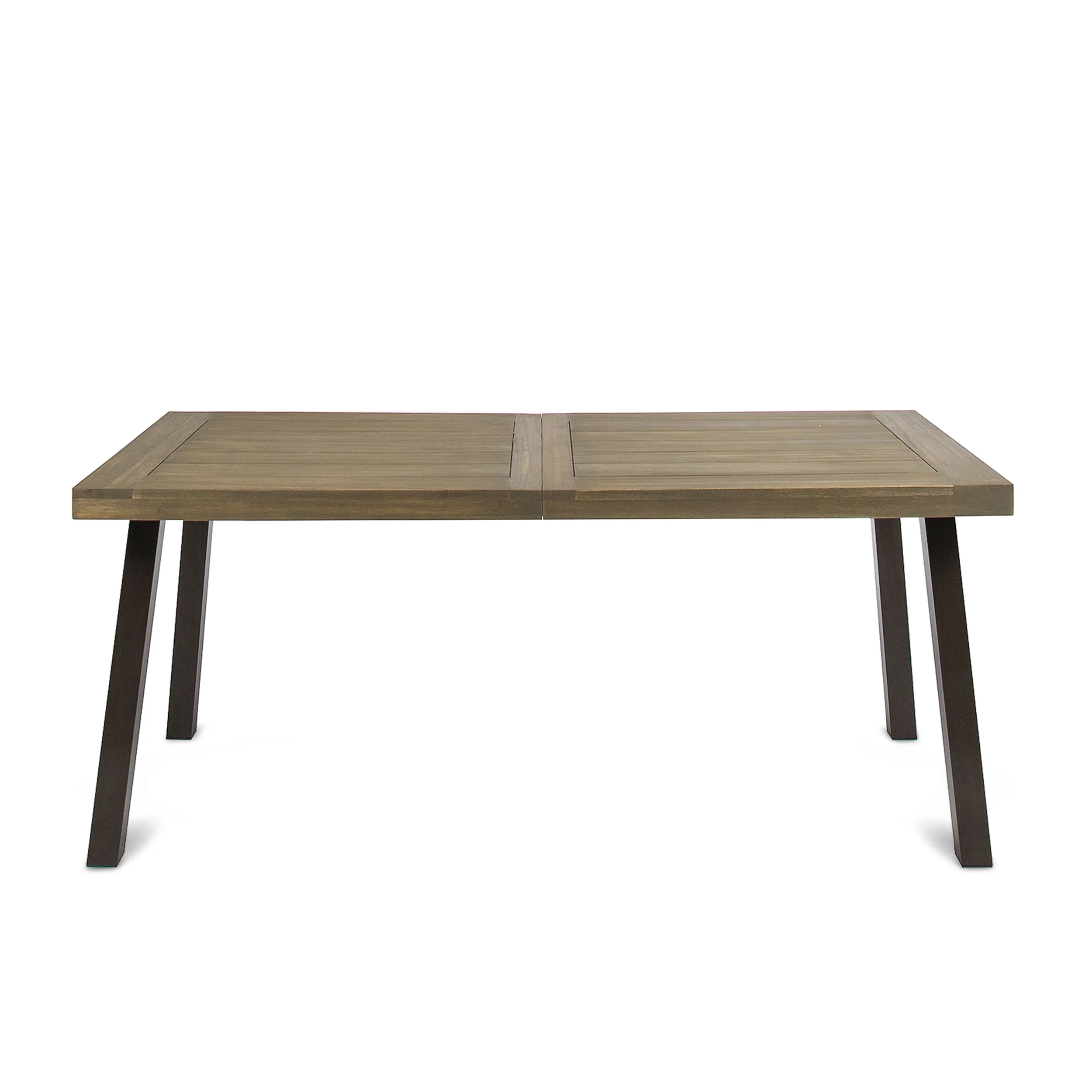 Mika Outdoor Finished Acacia Wood Dining Table with Metal Legs - furnishings