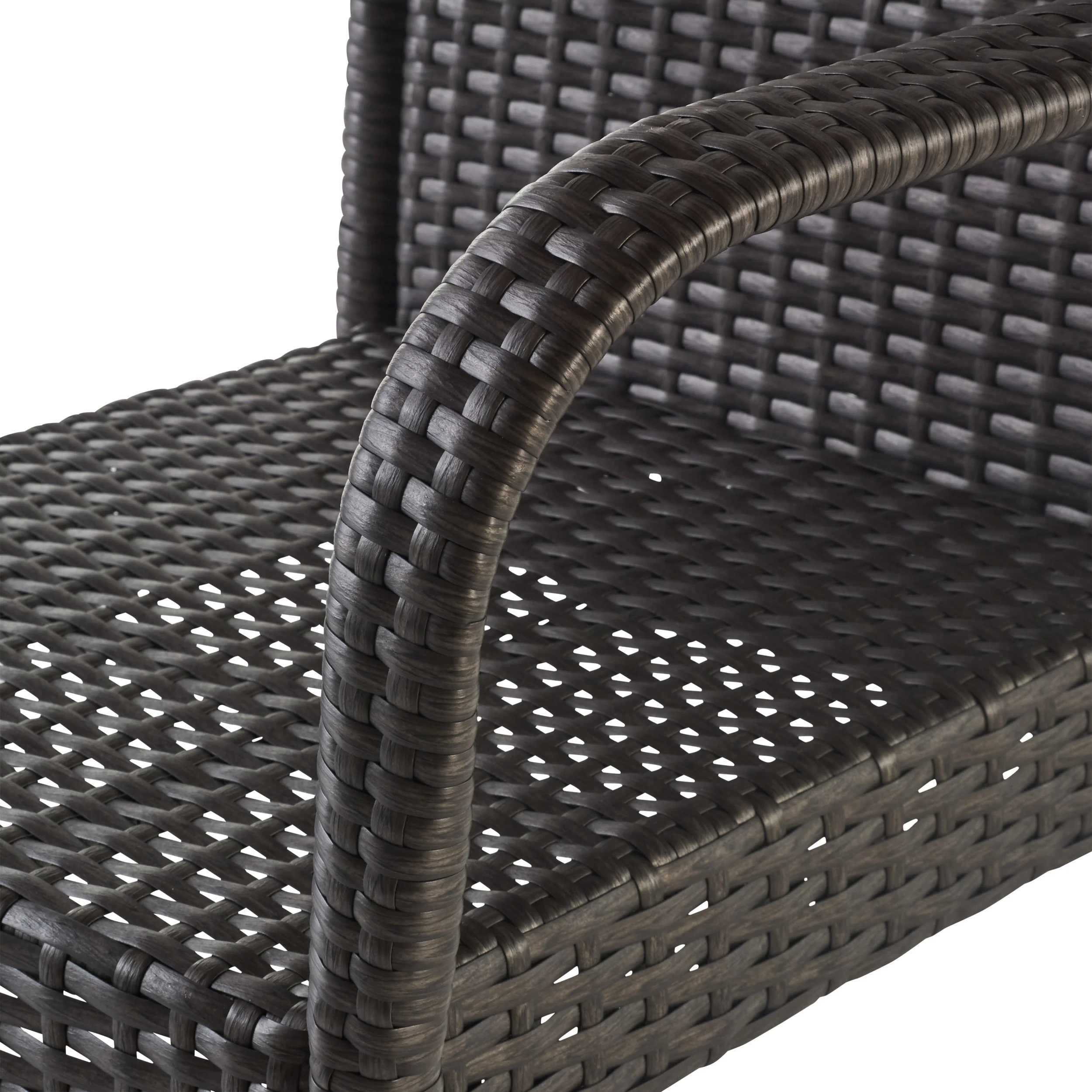 Dunedin Outdoor Coastal Wicker Backed Barstools with Arms - furnishings