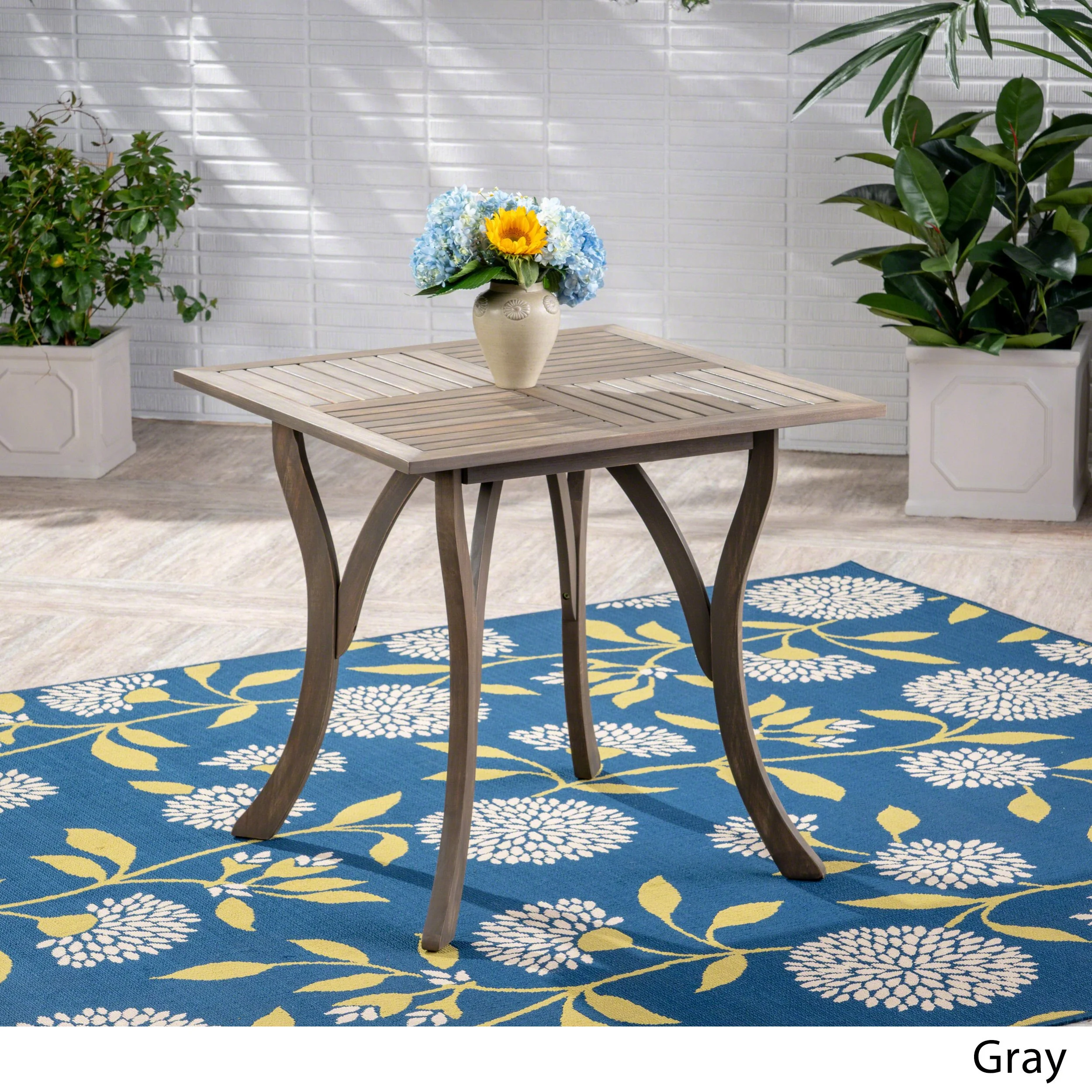 Baia Outdoor Acacia Wood Square Dining Table - furnishings