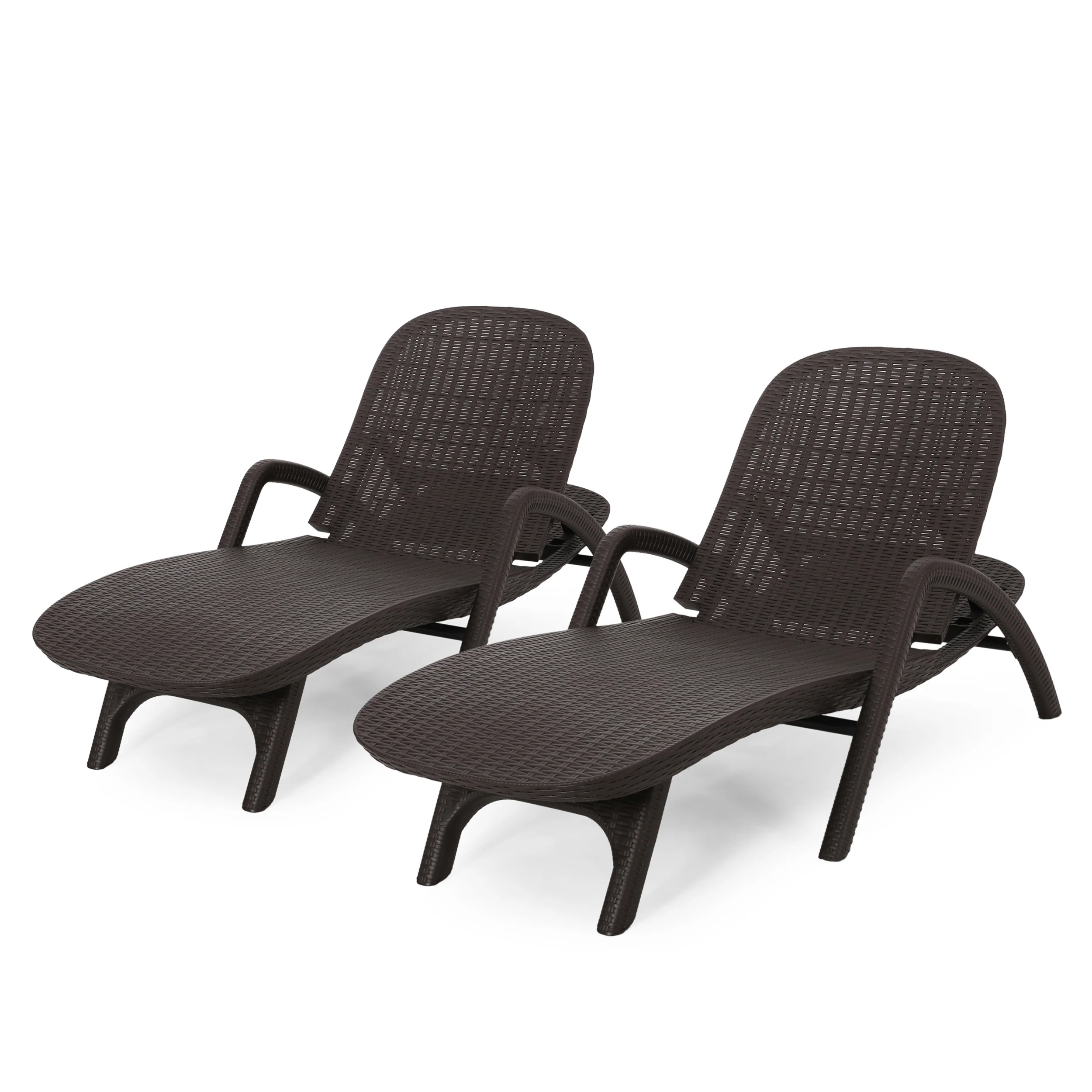 Farirra Outdoor Faux Wicker Chaise Lounges (Set of 2) - furnishings