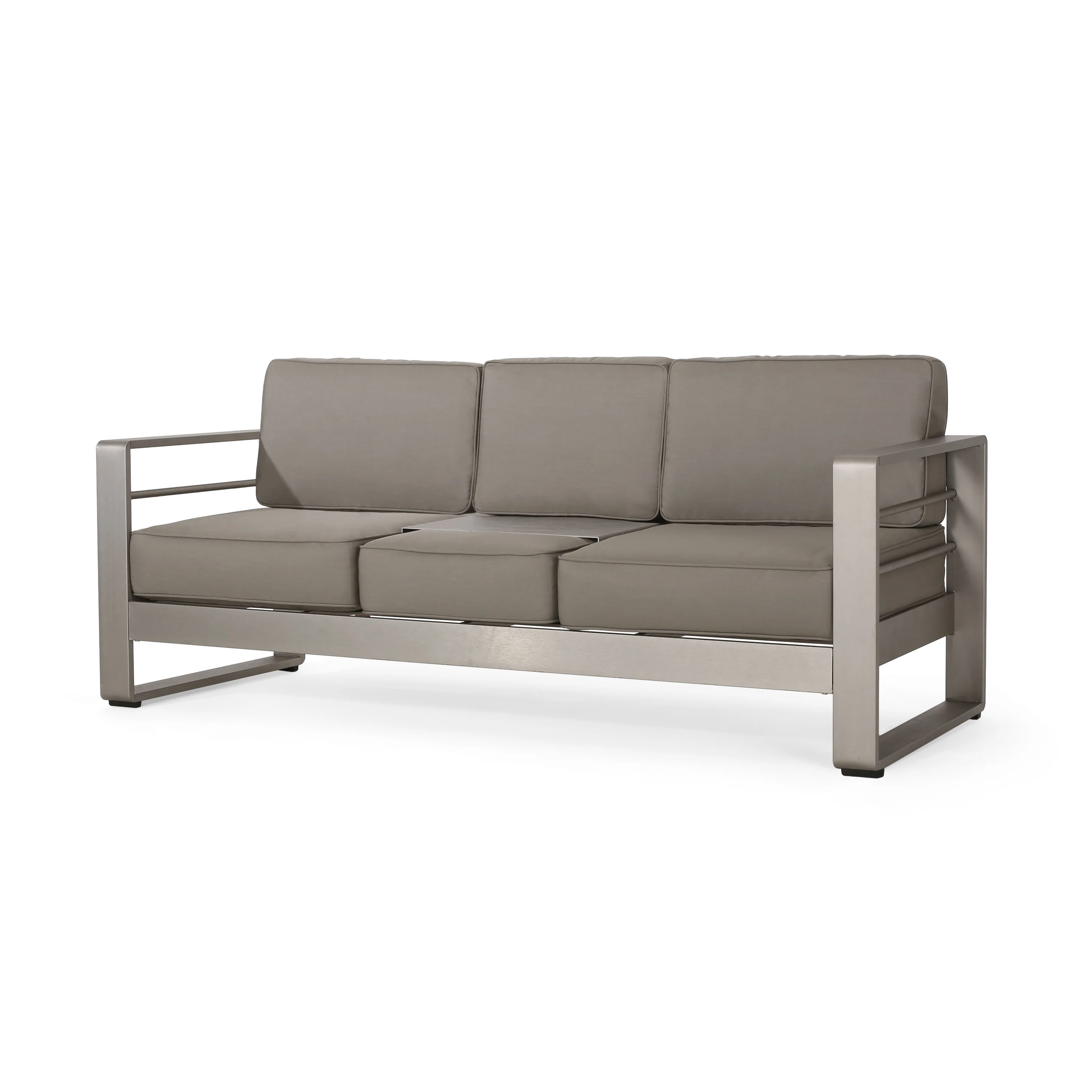 Crested Bay Outdoor Aluminum 3 Seater Sofa with Sunbrella Cushions - furnishings