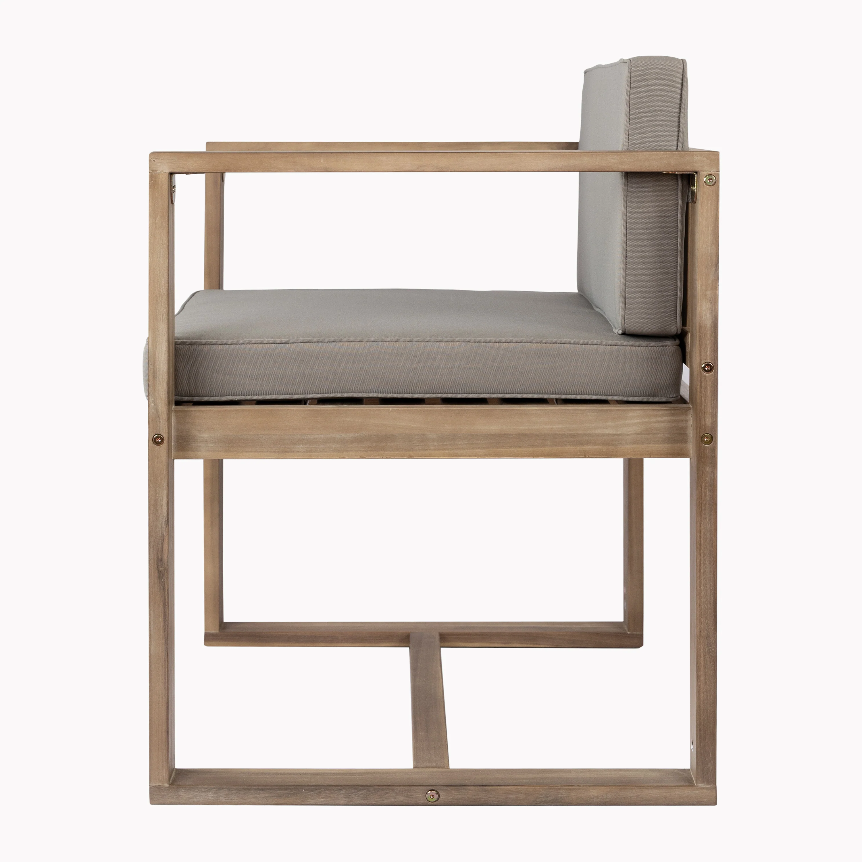 Zephyra Modern Outdoor Patio Acacia Wood Dining Chairs with Cushions - furnishings