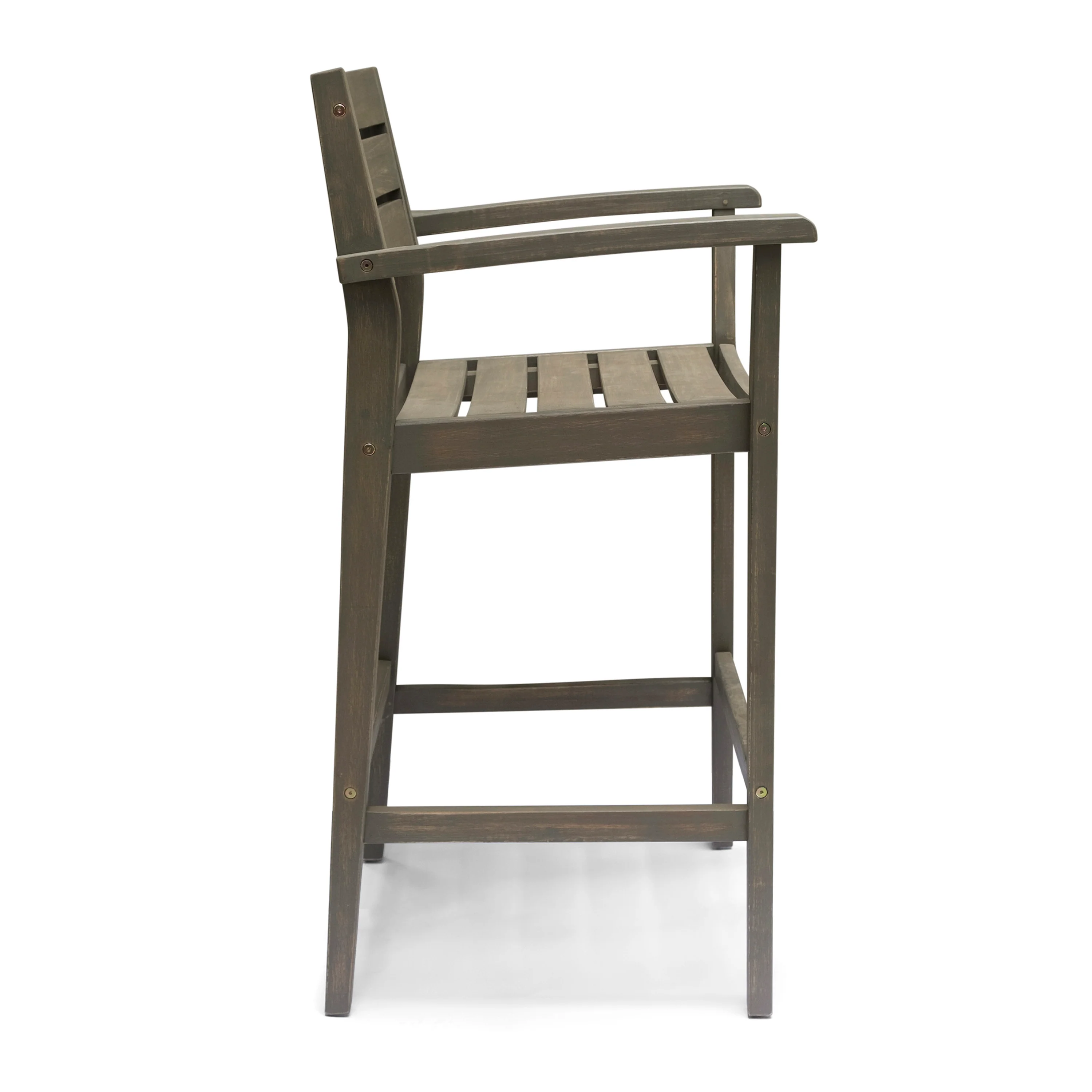 Blair Outdoor Rustic Acacia Wood Barstool (Set of 4) - furnishings