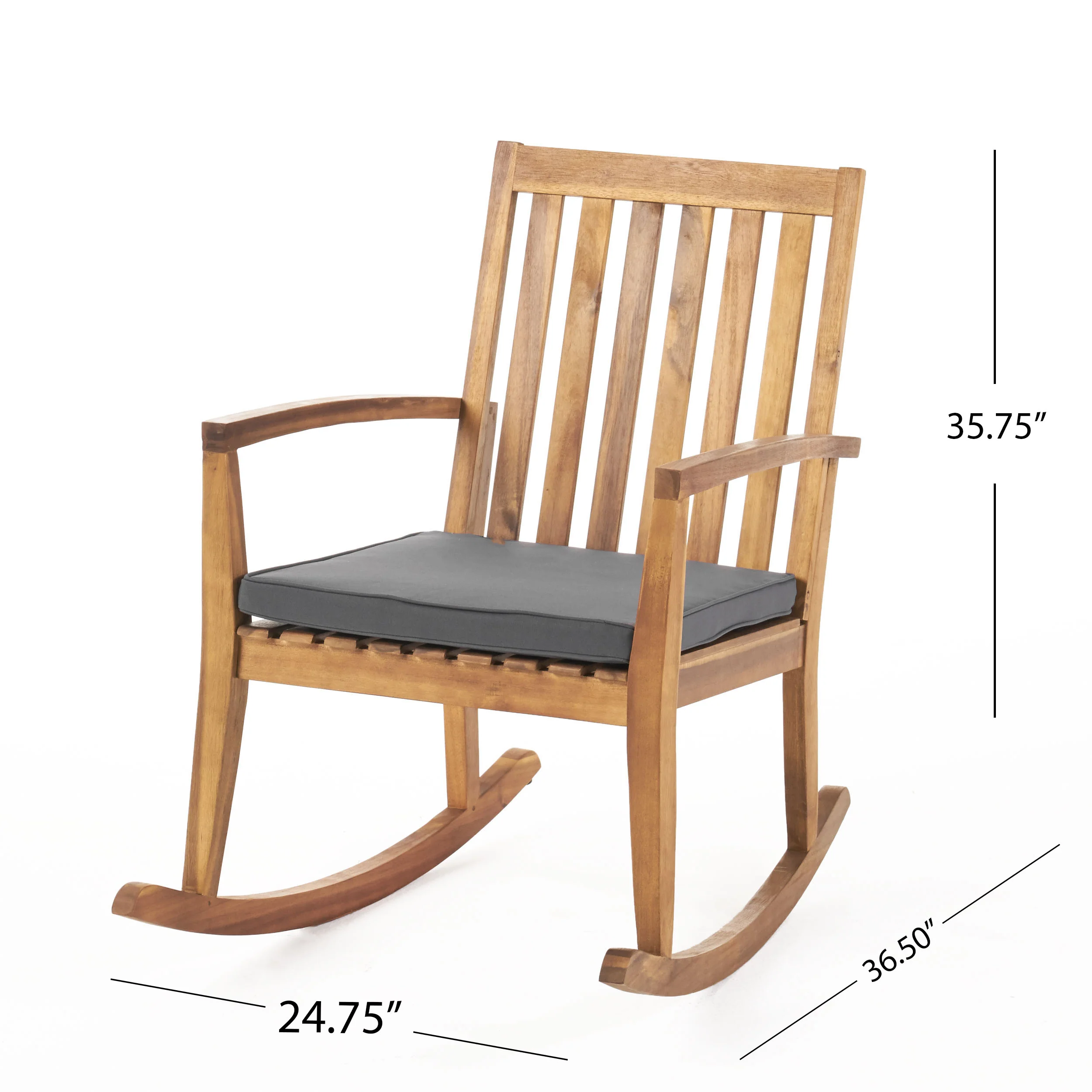 Yvonne Outdoor Acacia Wood Rocking Chair Chat Set - furnishings