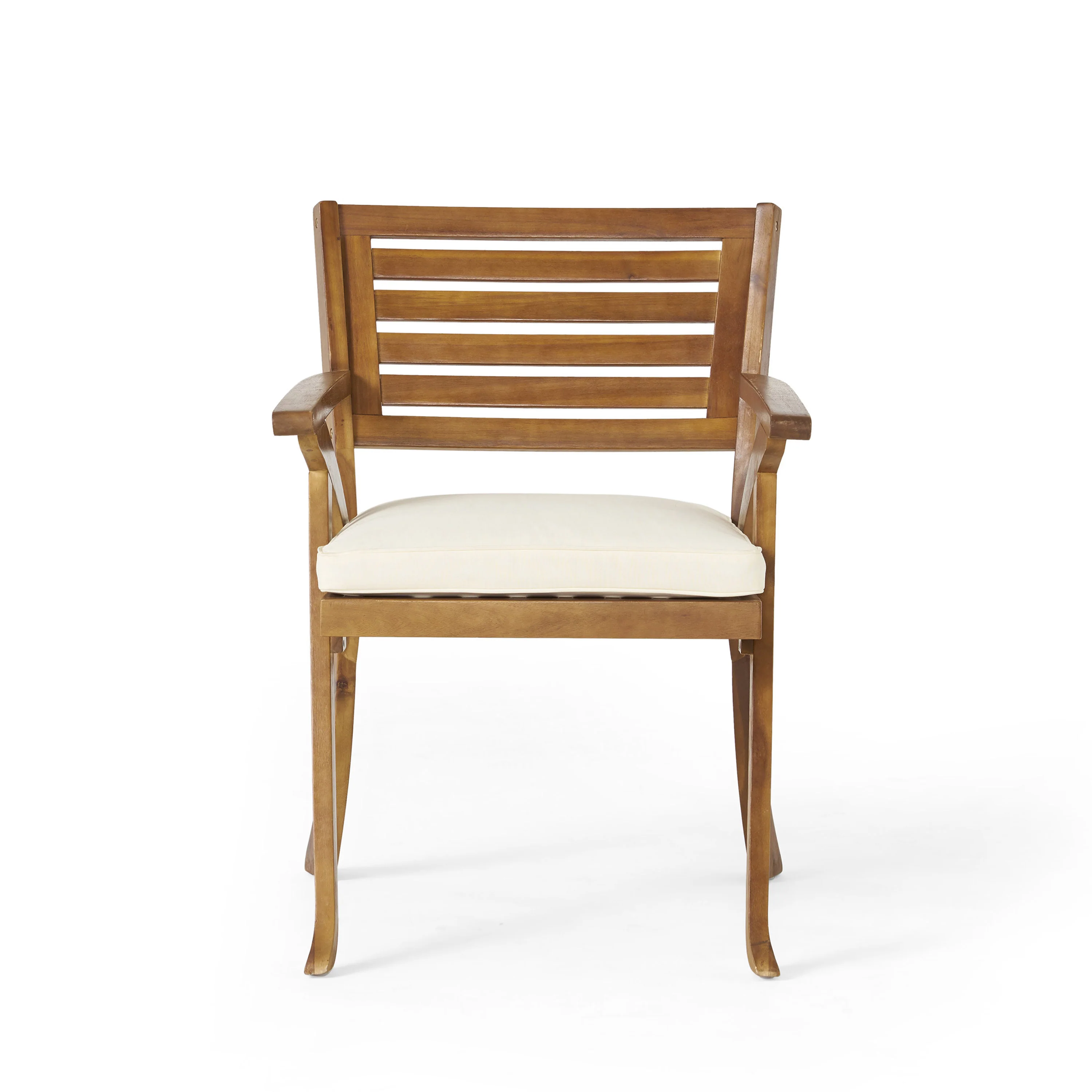 Helen Outdoor Teak Finish Acacia Wood Arm Chair (Set of 2) - furnishings