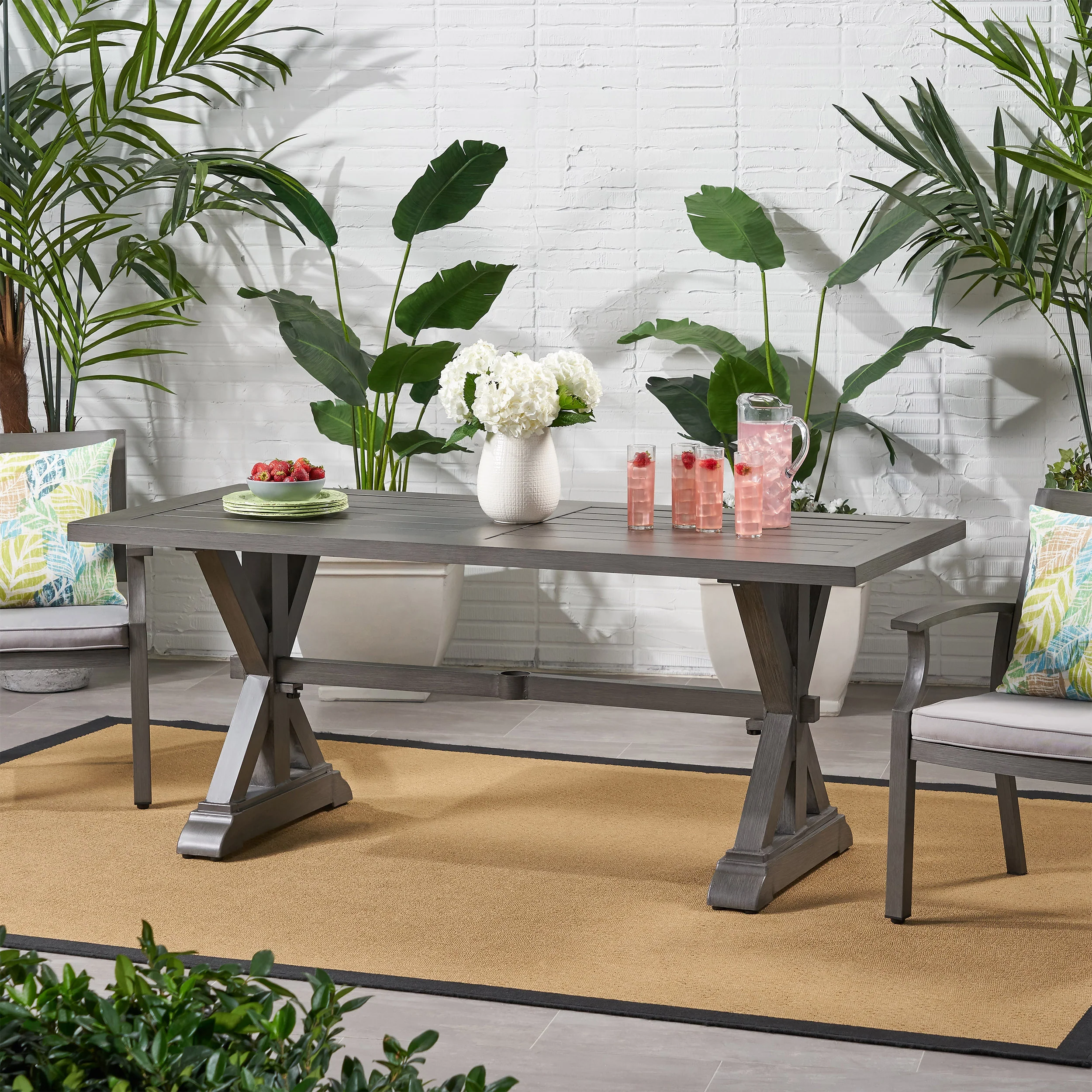 William Modern Outdoor Aluminum Dining Table - furnishings