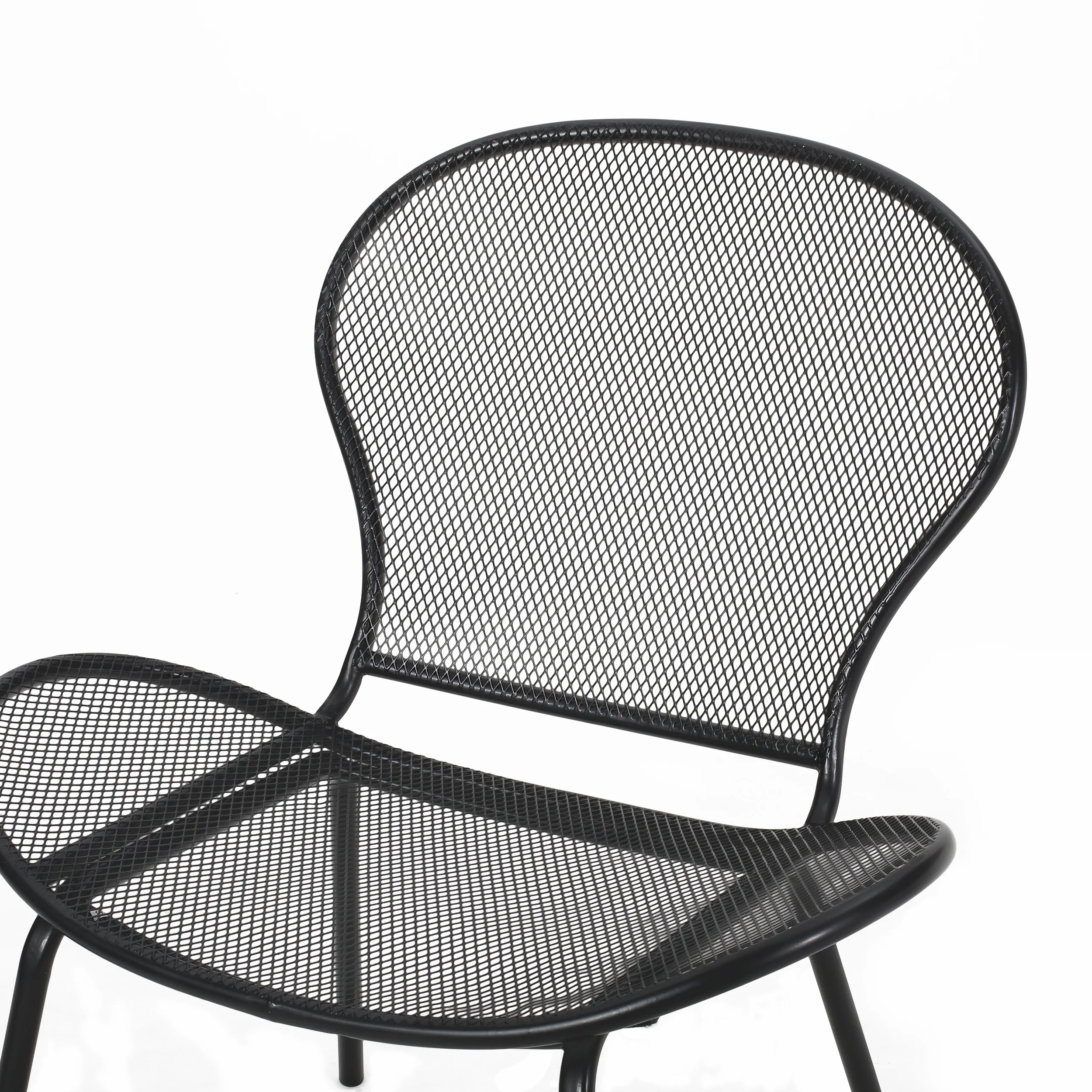 Tristian Modern Outdoor 2 Seater Iron Chat Set with Side Table - furnishings