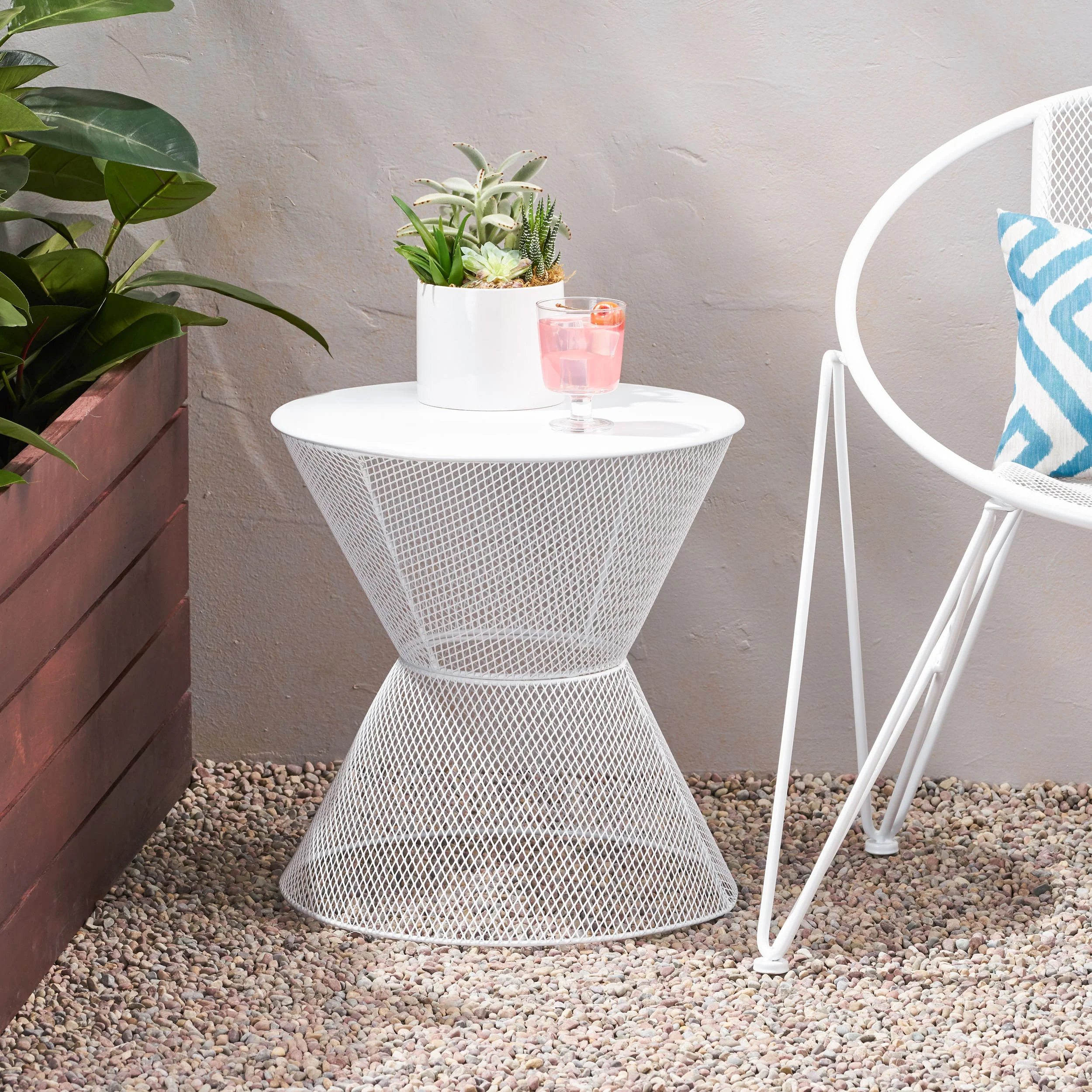 Tristian Modern Outdoor Iron Side Table - furnishings