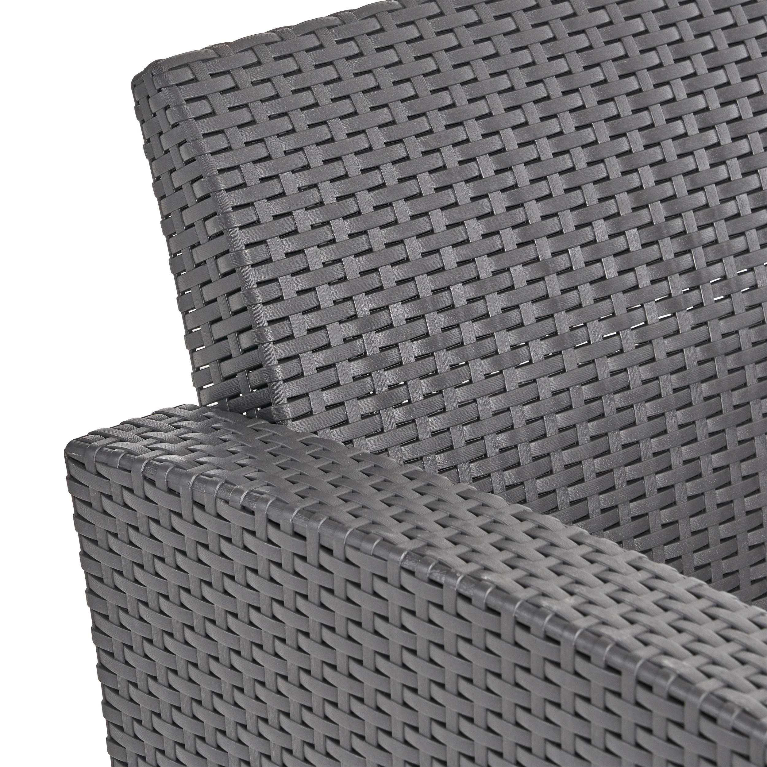 Rohirrim Outdoor 4-Seater Wicker Print Chat Set with Wood Burning Fire Pit - furnishings