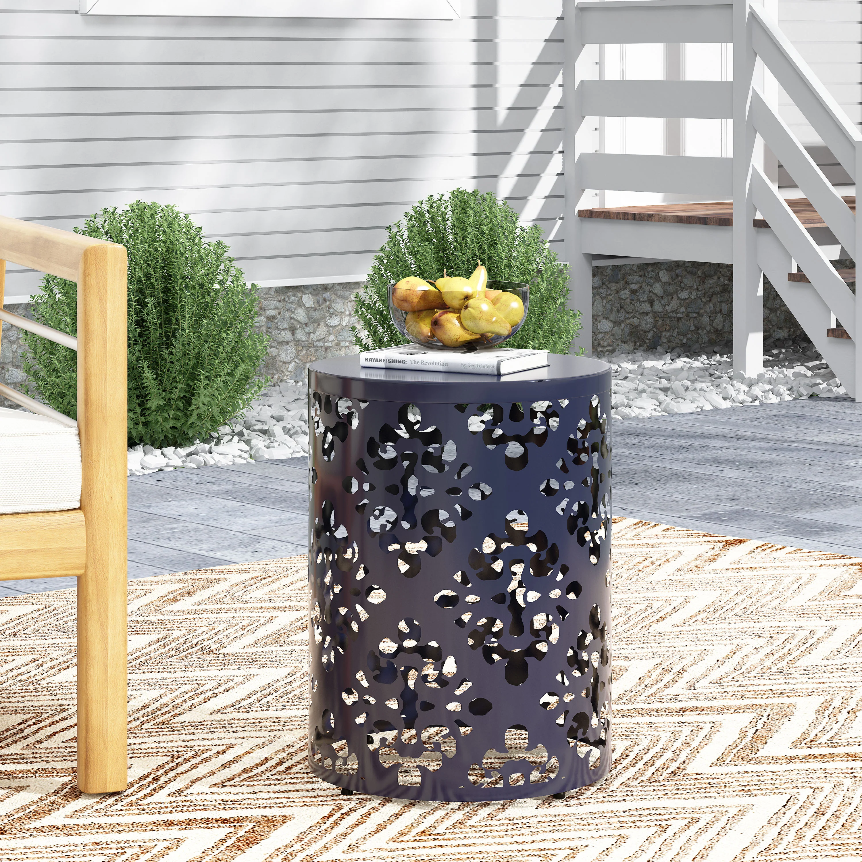 Verdugo Outdoor Metal Side Table - furnishings