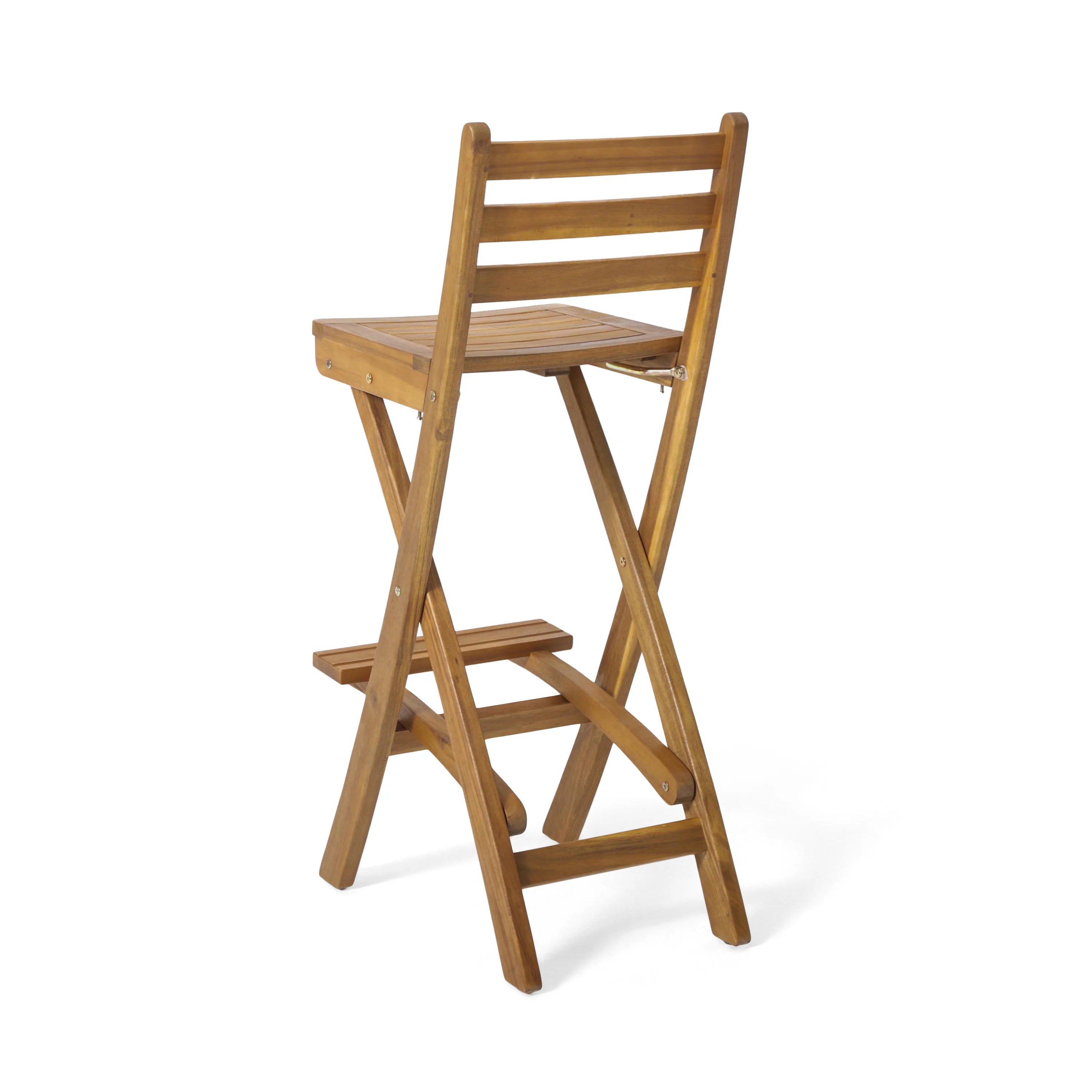 Atlantic Outdoor 30-Inch Foldable Acacia Wood Bar Stool - furnishings