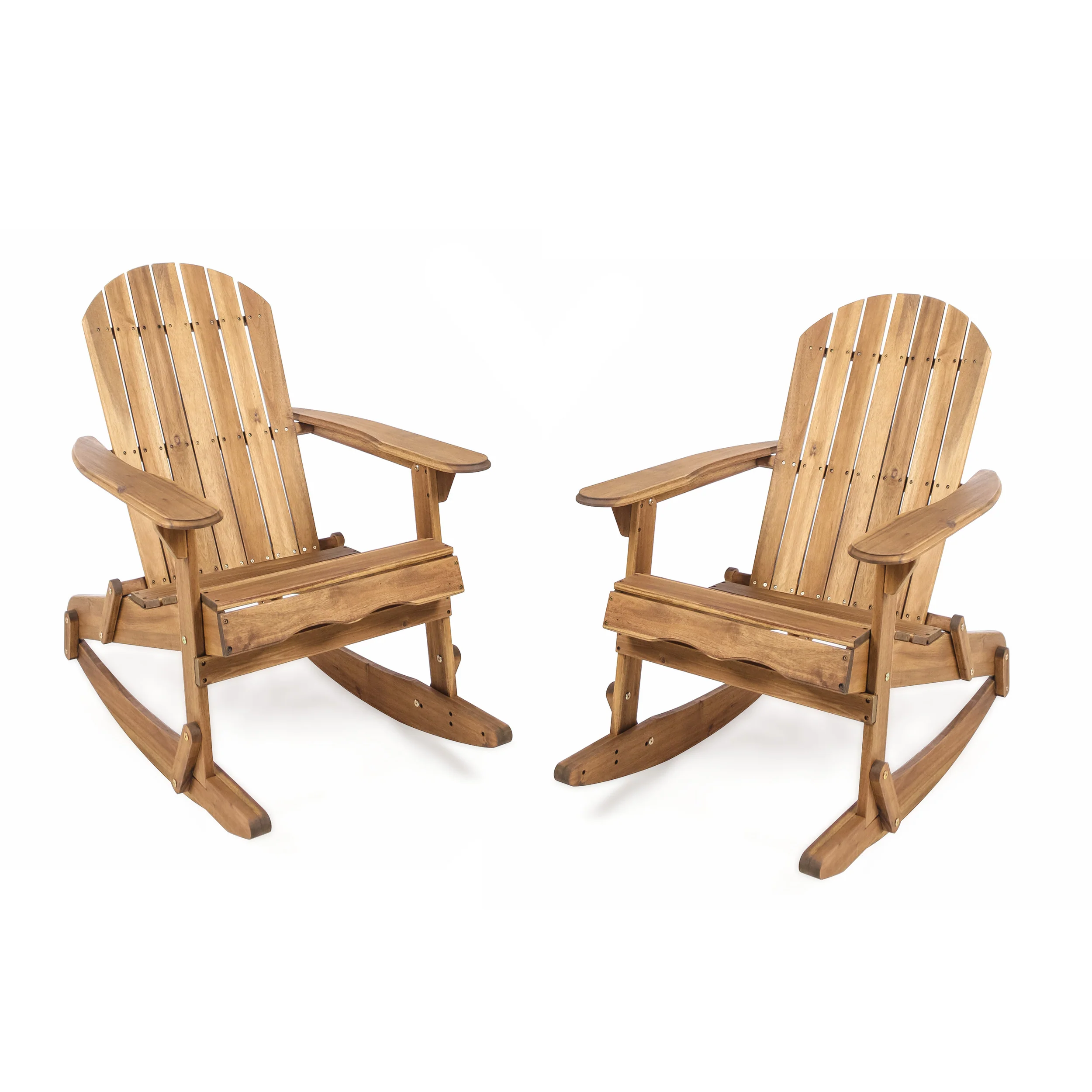 Vivian Outdoor Acacia Wood Adirondack Rocking Chair - furnishings