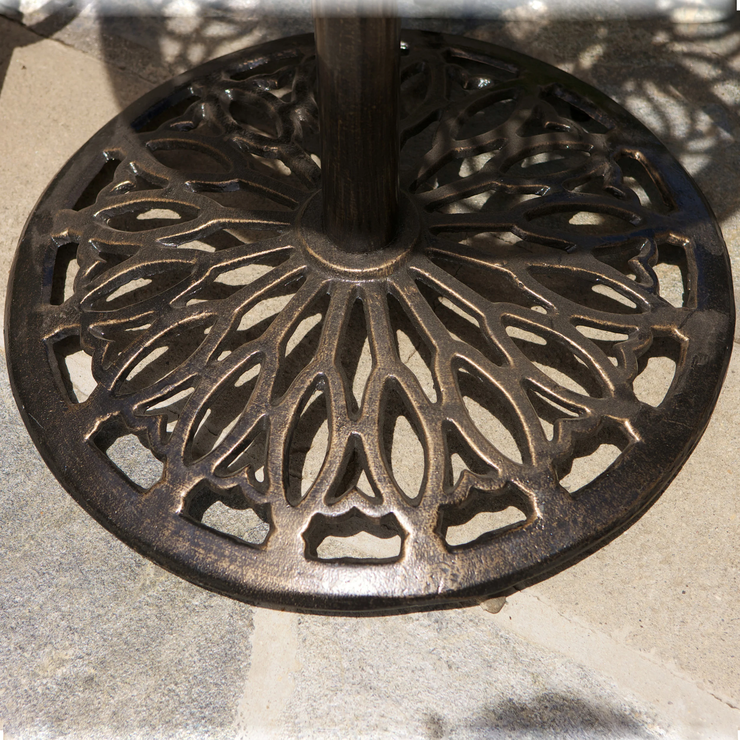 Paris Outdoor 3pc Copper Cast Aluminum Bistro Set - furnishings