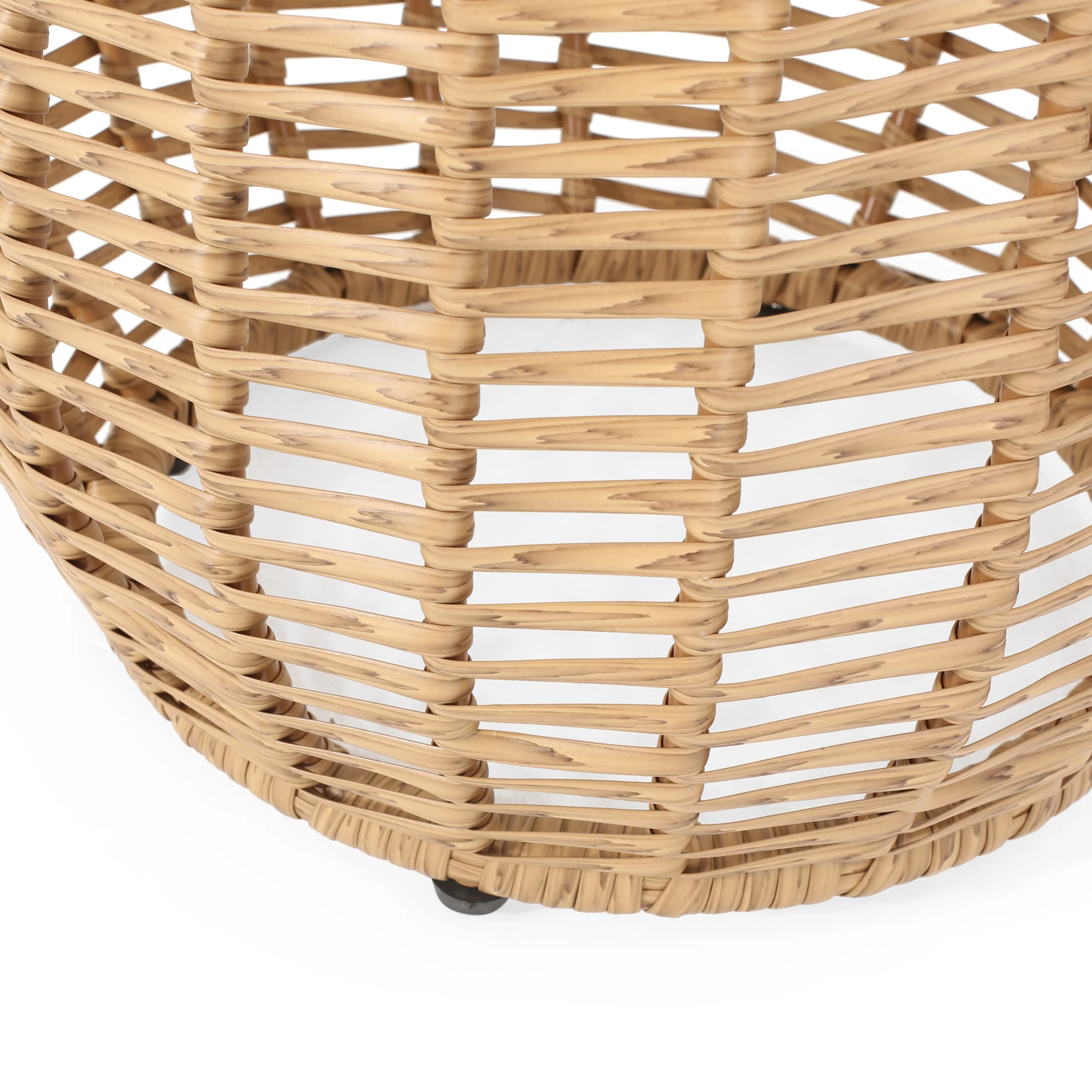 Herbert Outdoor Wicker 3 Piece Chat Set with Side Table - furnishings