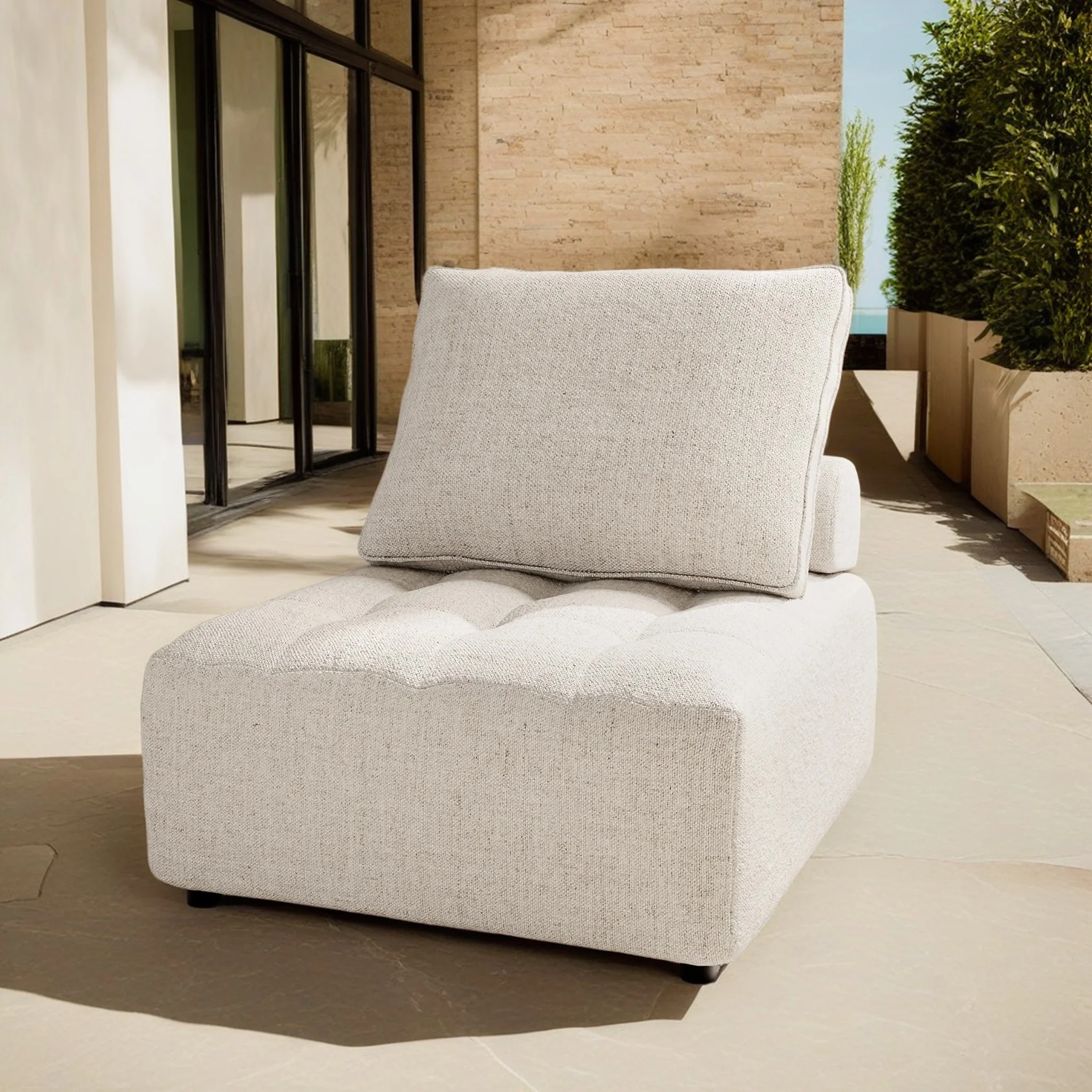 Premium Outdoor Modular Sofa with Aluminum Frame, Removable Cushions & Waterproof Cover - furnishings