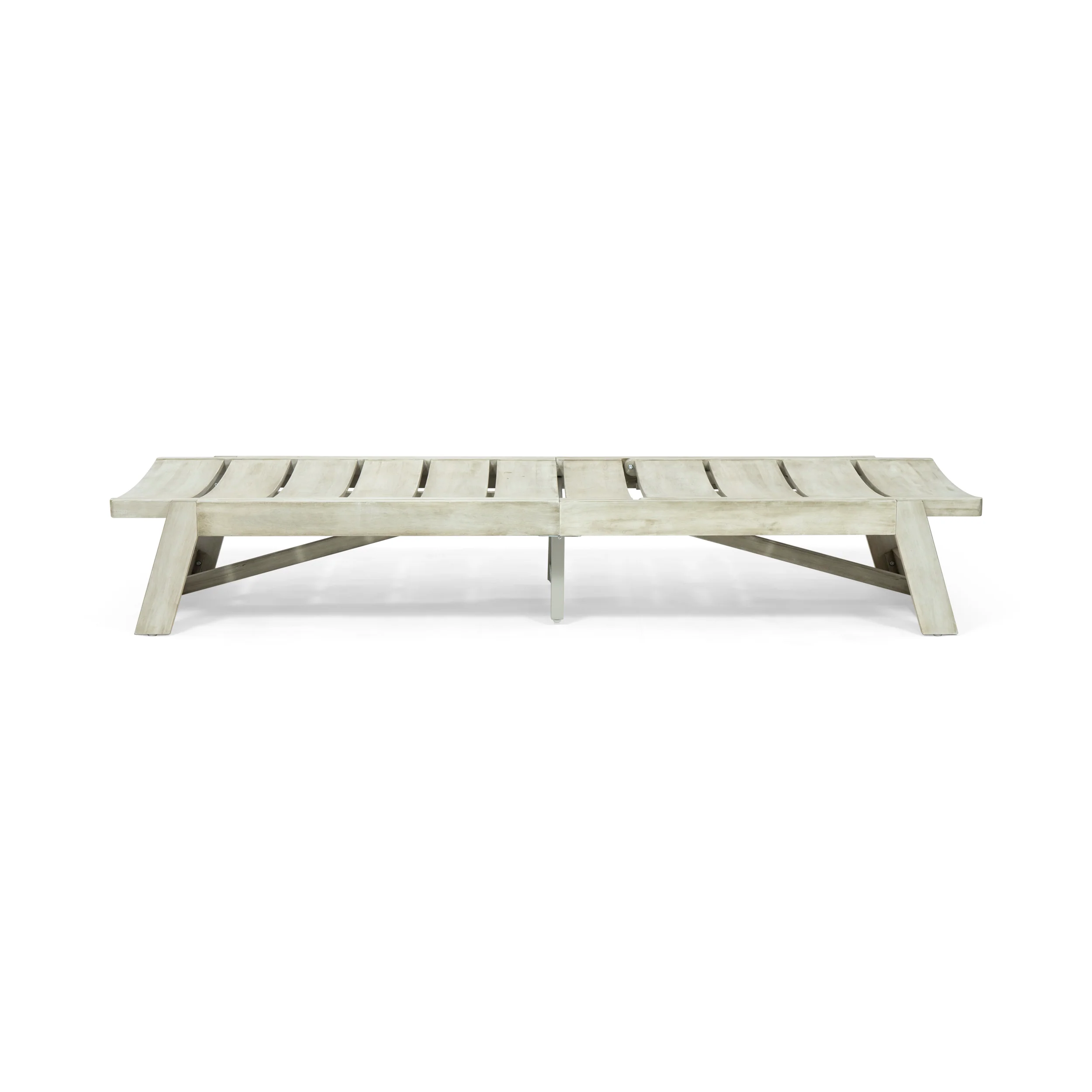 Lillian Outdoor Wood and Iron Chaise Lounge - furnishings