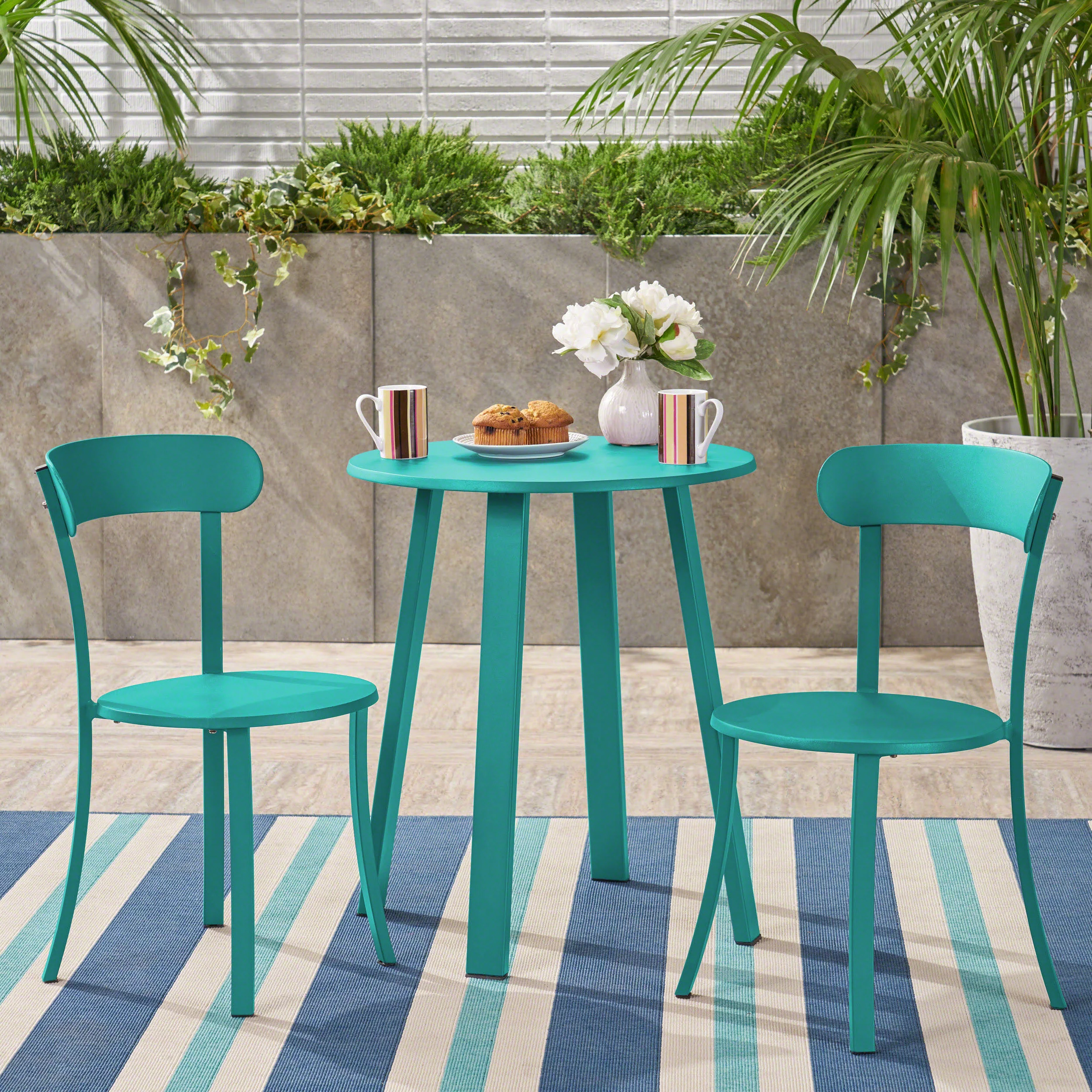 Kelly Outdoor Iron Bistro Set - furnishings