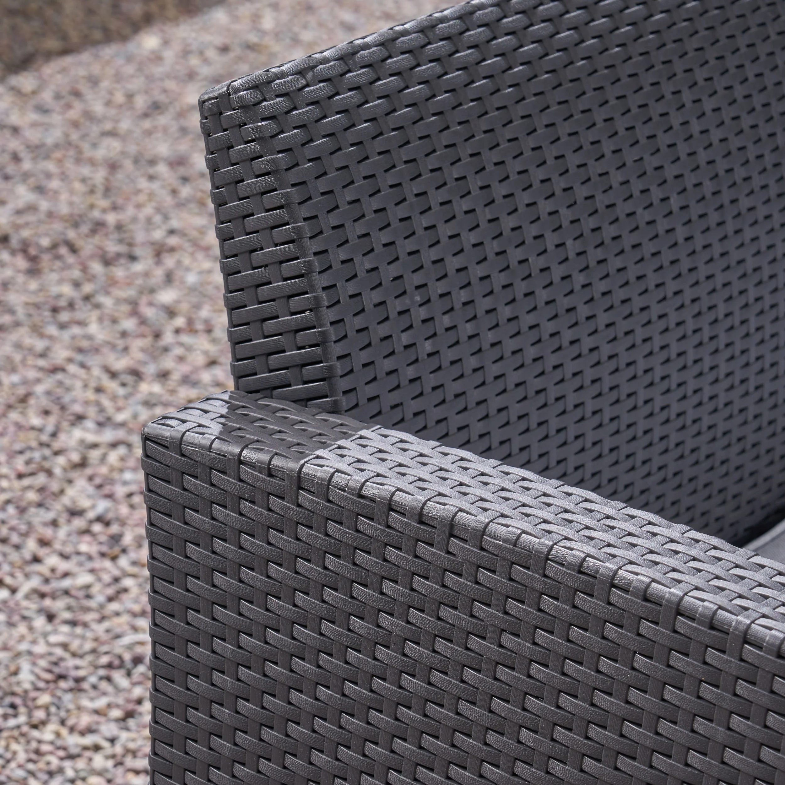 Morena Outdoor 8-Seater Wicker Print Chat Set with Fire Pit and Tank Holder - furnishings
