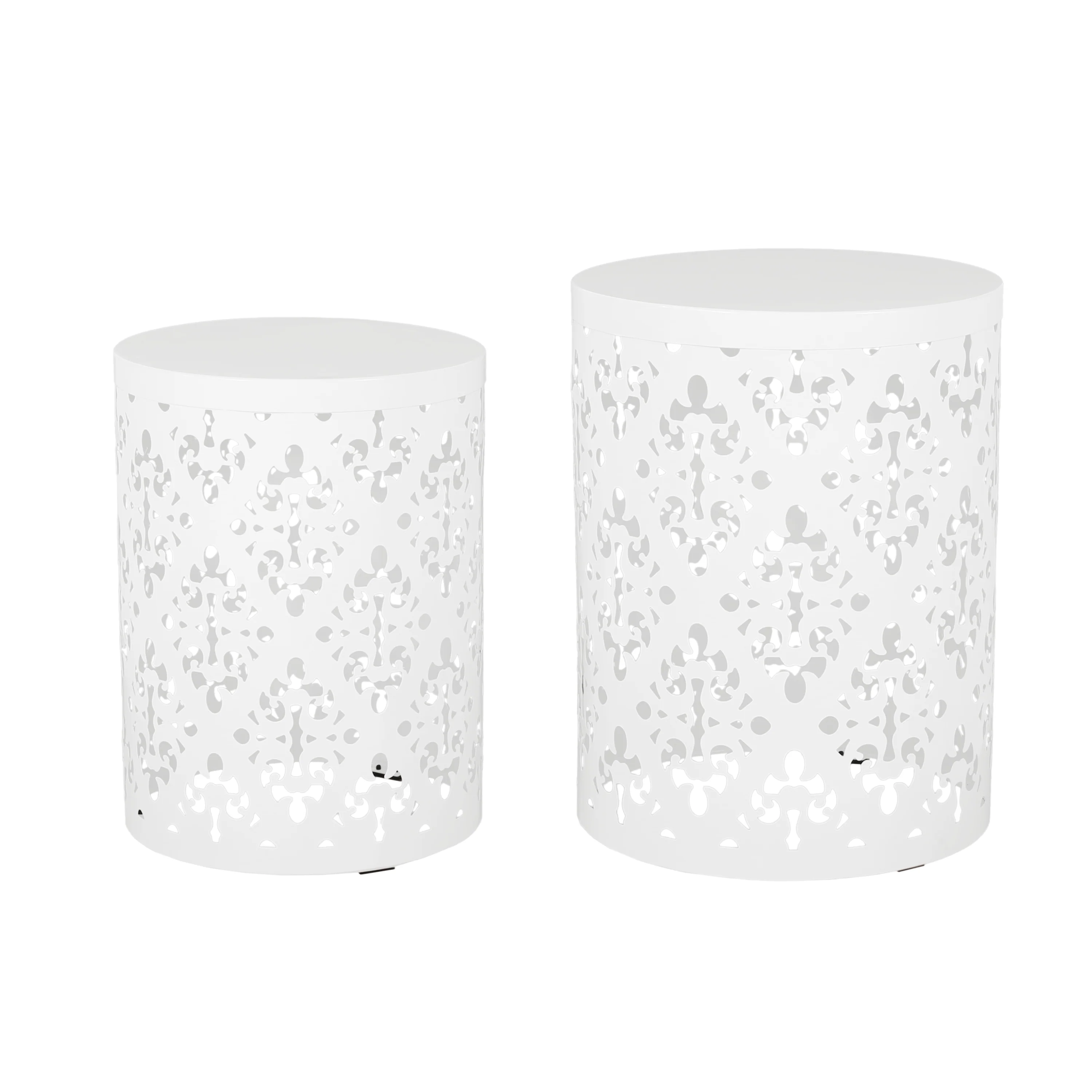 Verdugo Outdoor Metal Side Tables, Set of 2 - furnishings
