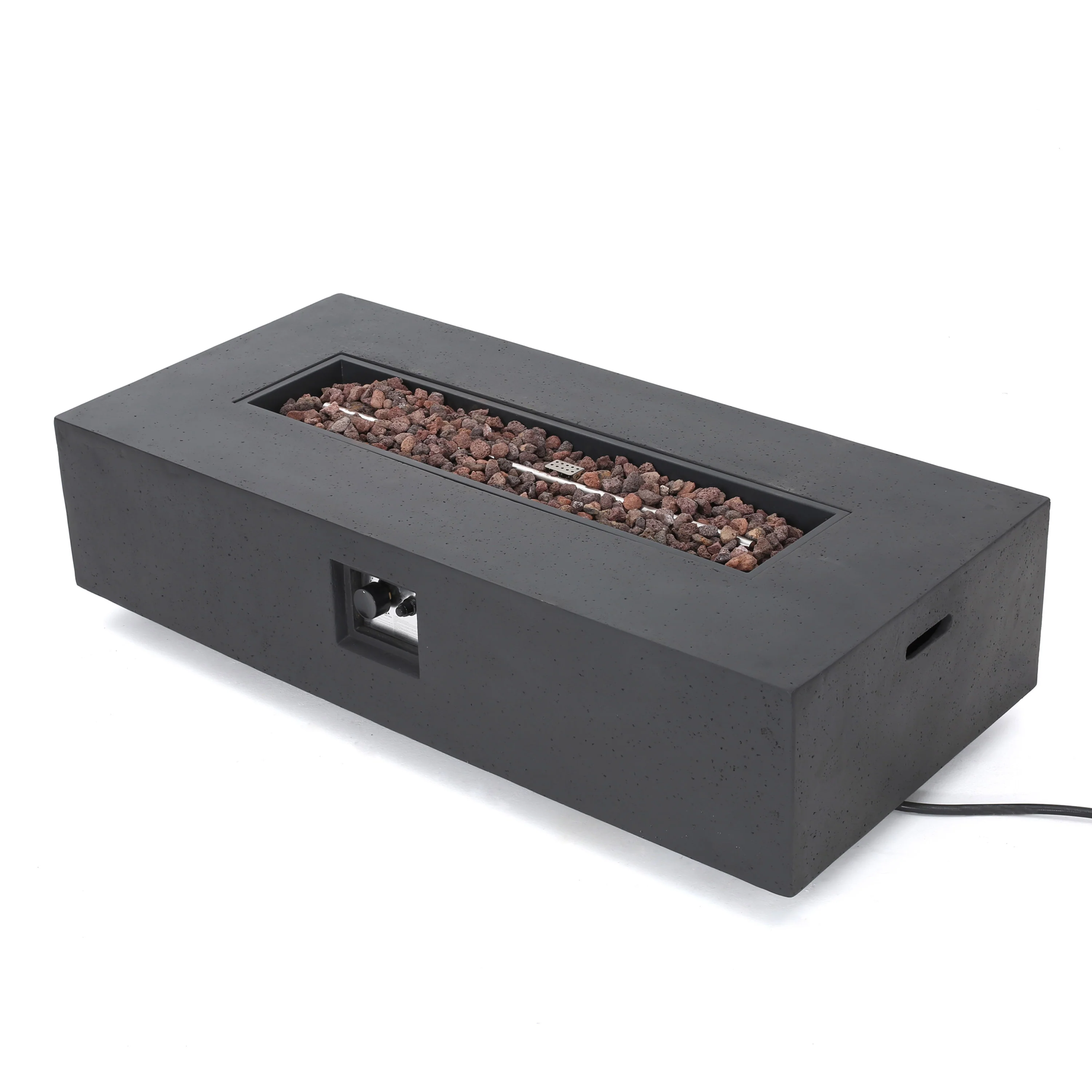 Booth Outdoor 4-Seater Aluminum Chat Set with Fire Pit and Tank Holder - furnishings