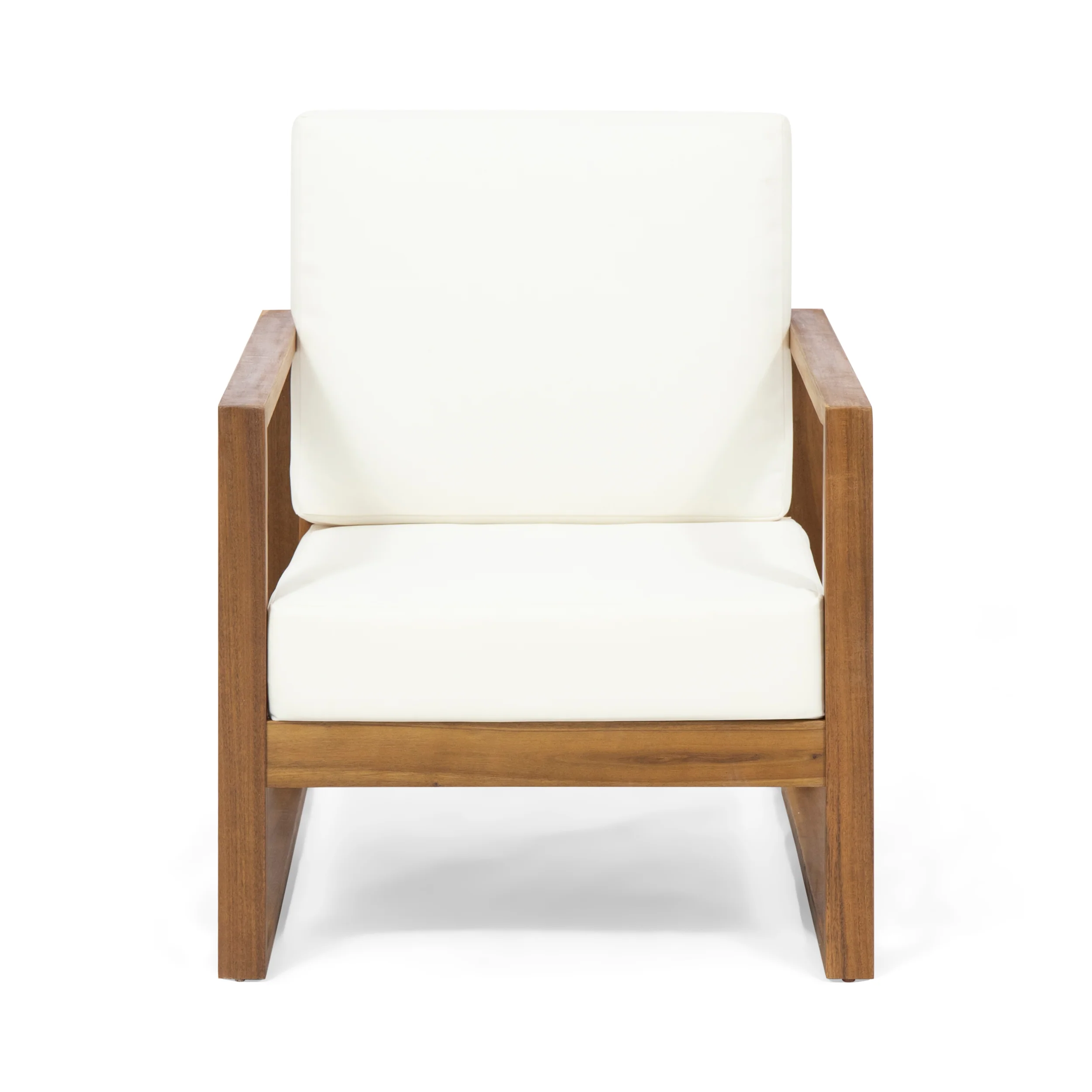 Marlee Outdoor Acacia Wood Club Chair with Cushions (Set of 2) - furnishings