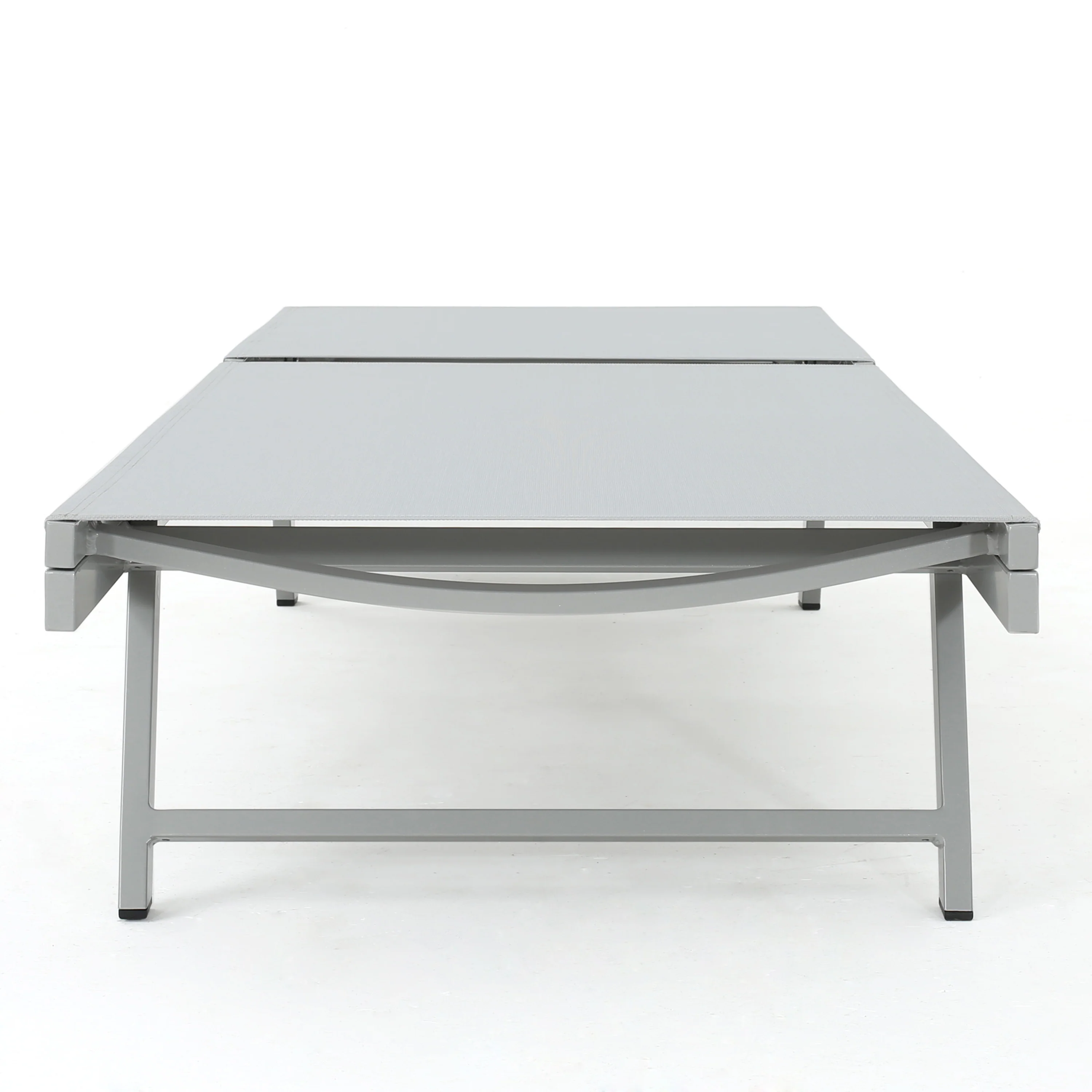 Holm Outdoor Gray Mesh Chaise Lounge with Aluminum Frame - furnishings