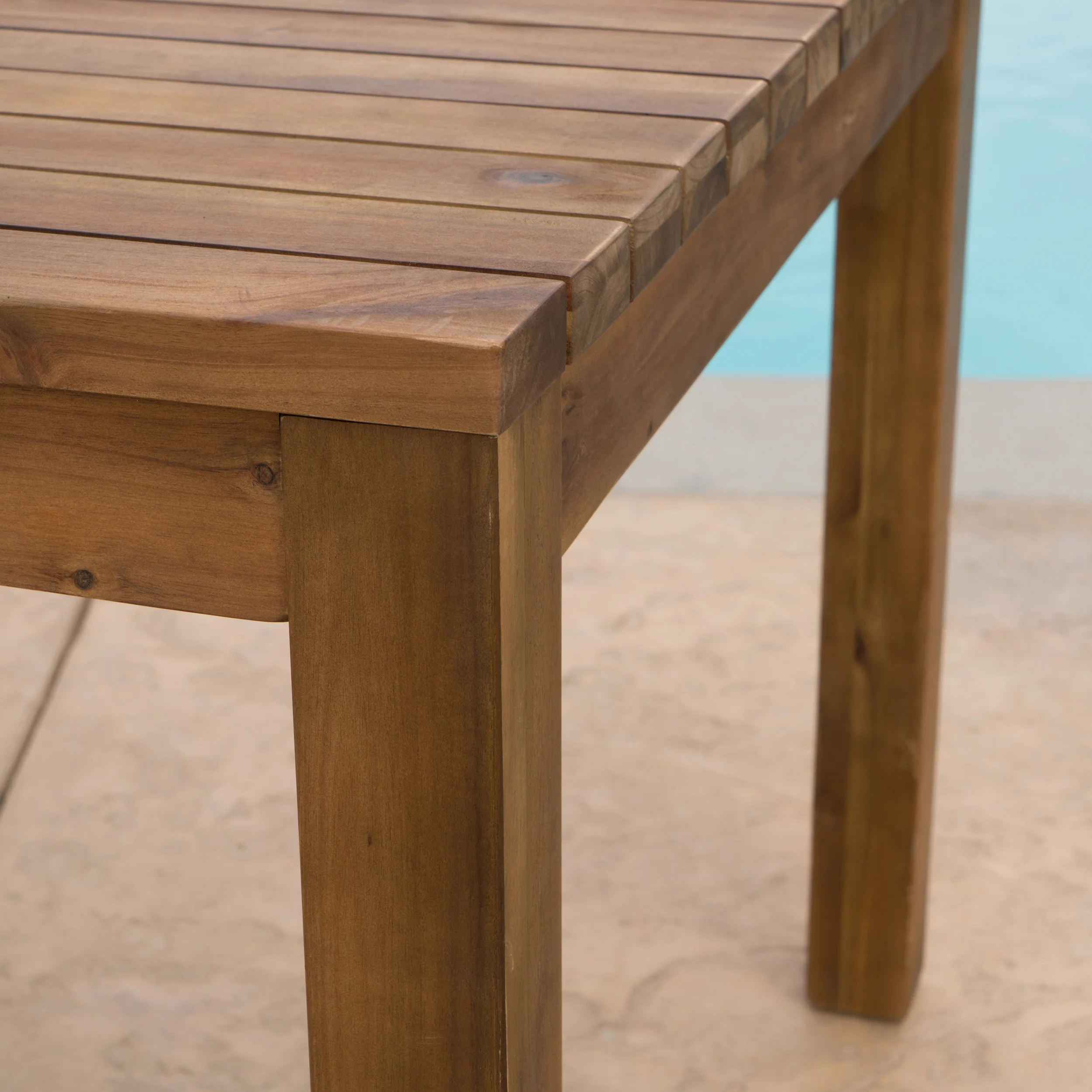 William Outdoor Expandable Teak Finished Acacia Wood Dining Table - furnishings
