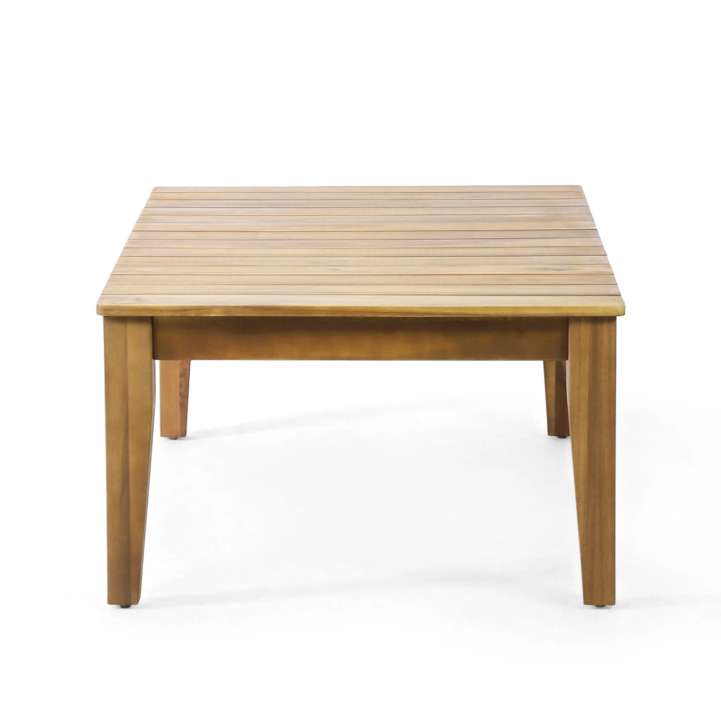 Camak Outdoor Acacia Wood Loveseat and Coffee Table Set, Teak, Beige - furnishings