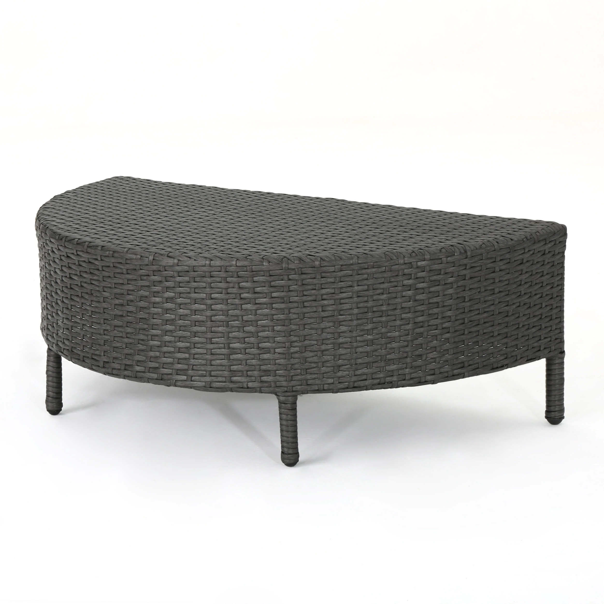 Harper Outdoor Wicker Half-Round Coffee Table - furnishings