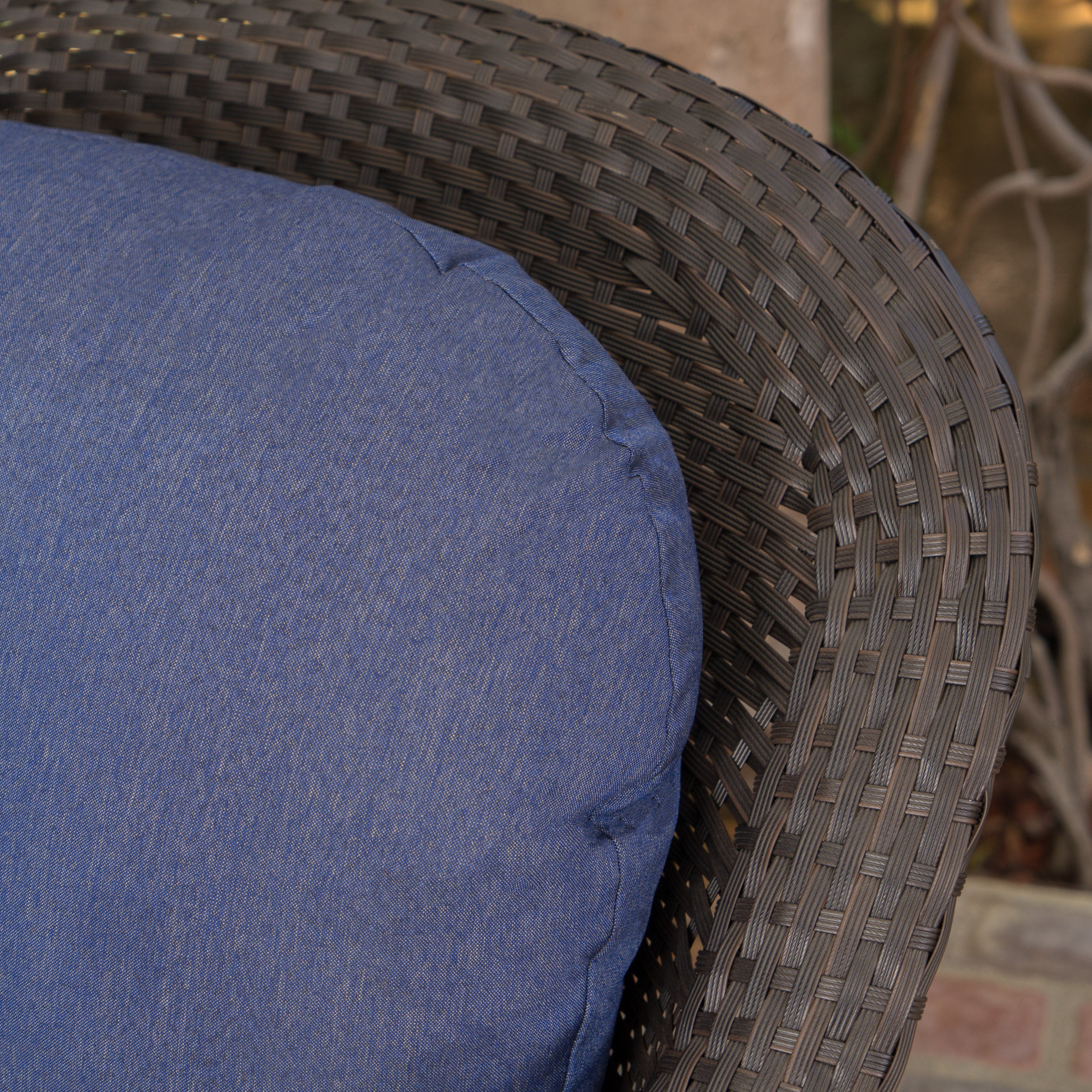 Linsten Outdoor Wicker Swivel Club Chairs and Side Table Chat Set - furnishings