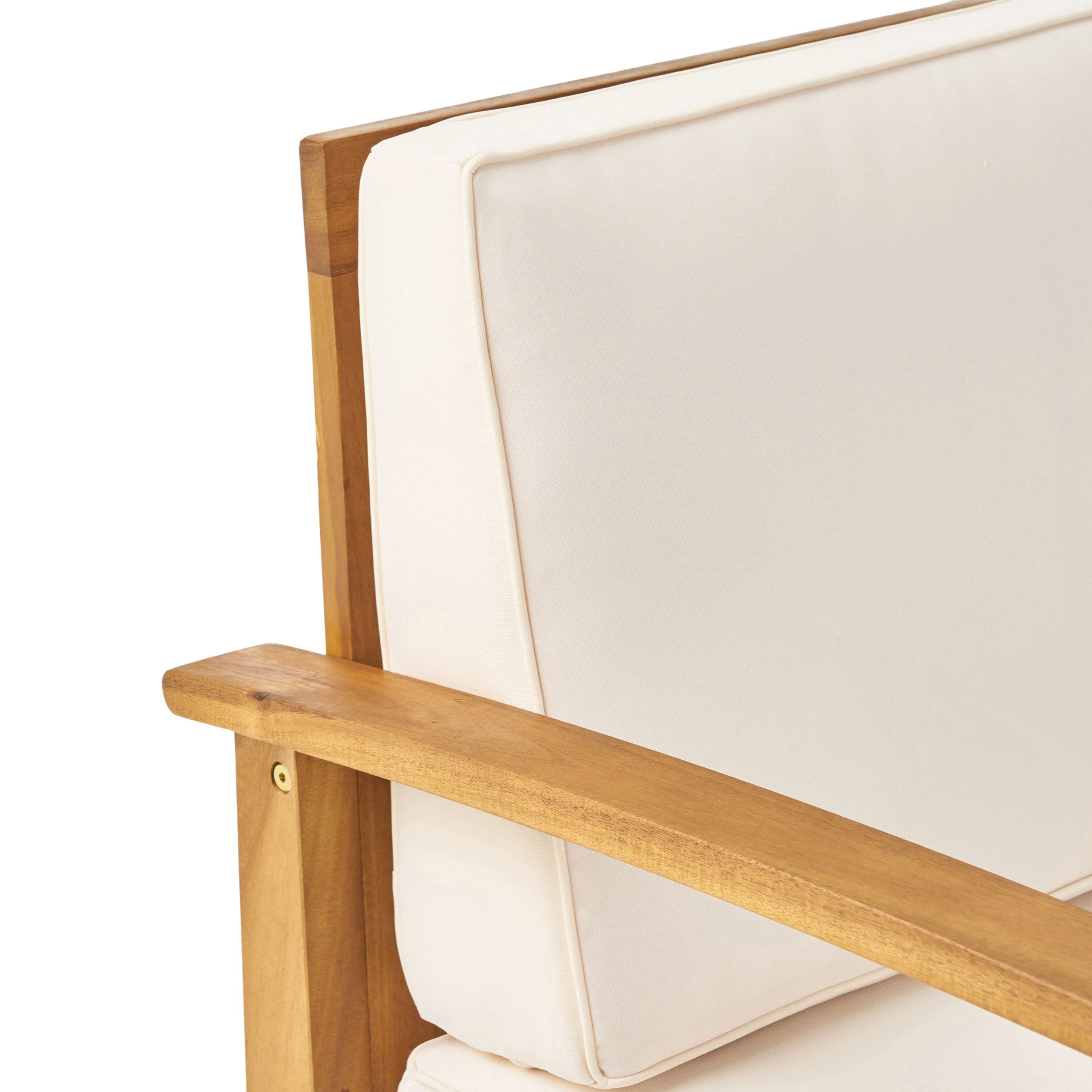 Scarlett Outdoor 6 Seat Teak Finished Acacia Wood Sofa and Table Set - furnishings